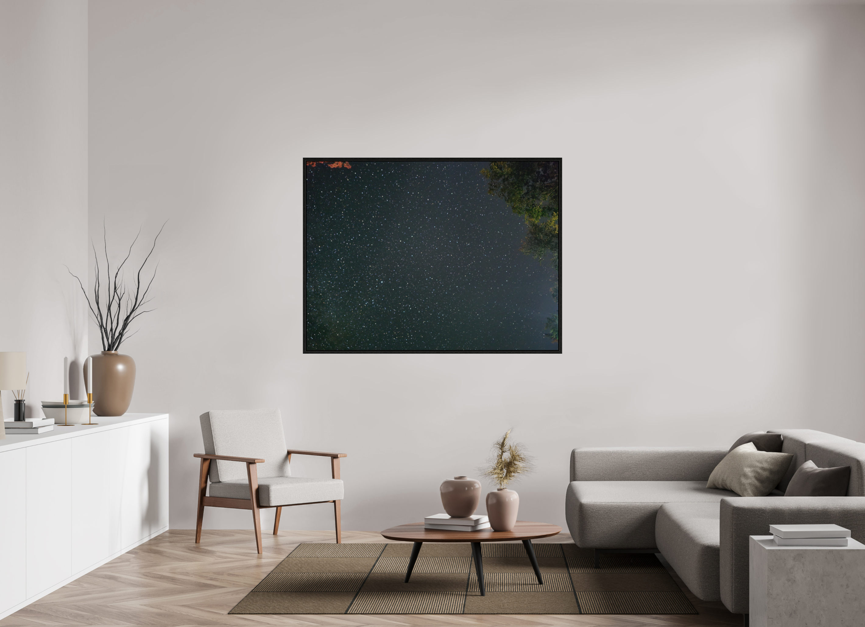 60 x 45″, Floater Frame Summer night sky