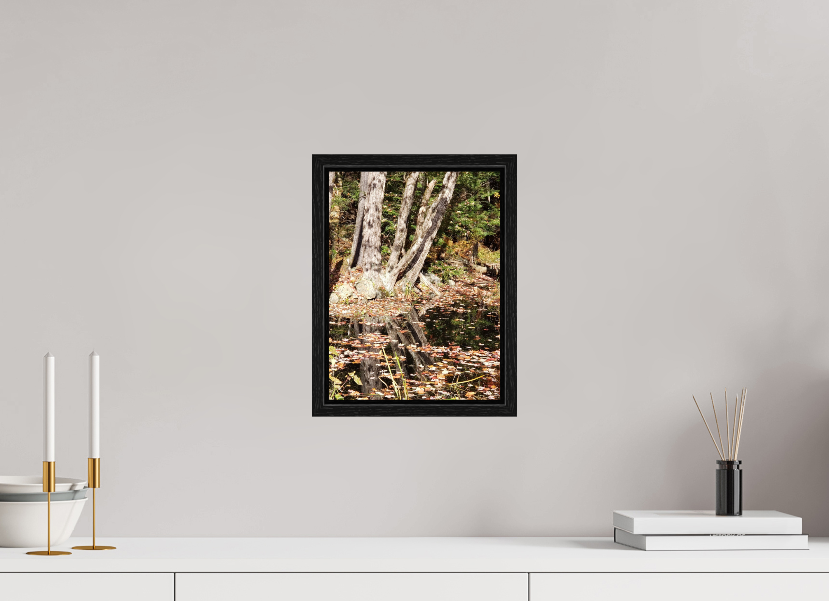 9 x 12″, Floater Frame Falling Into Reflections