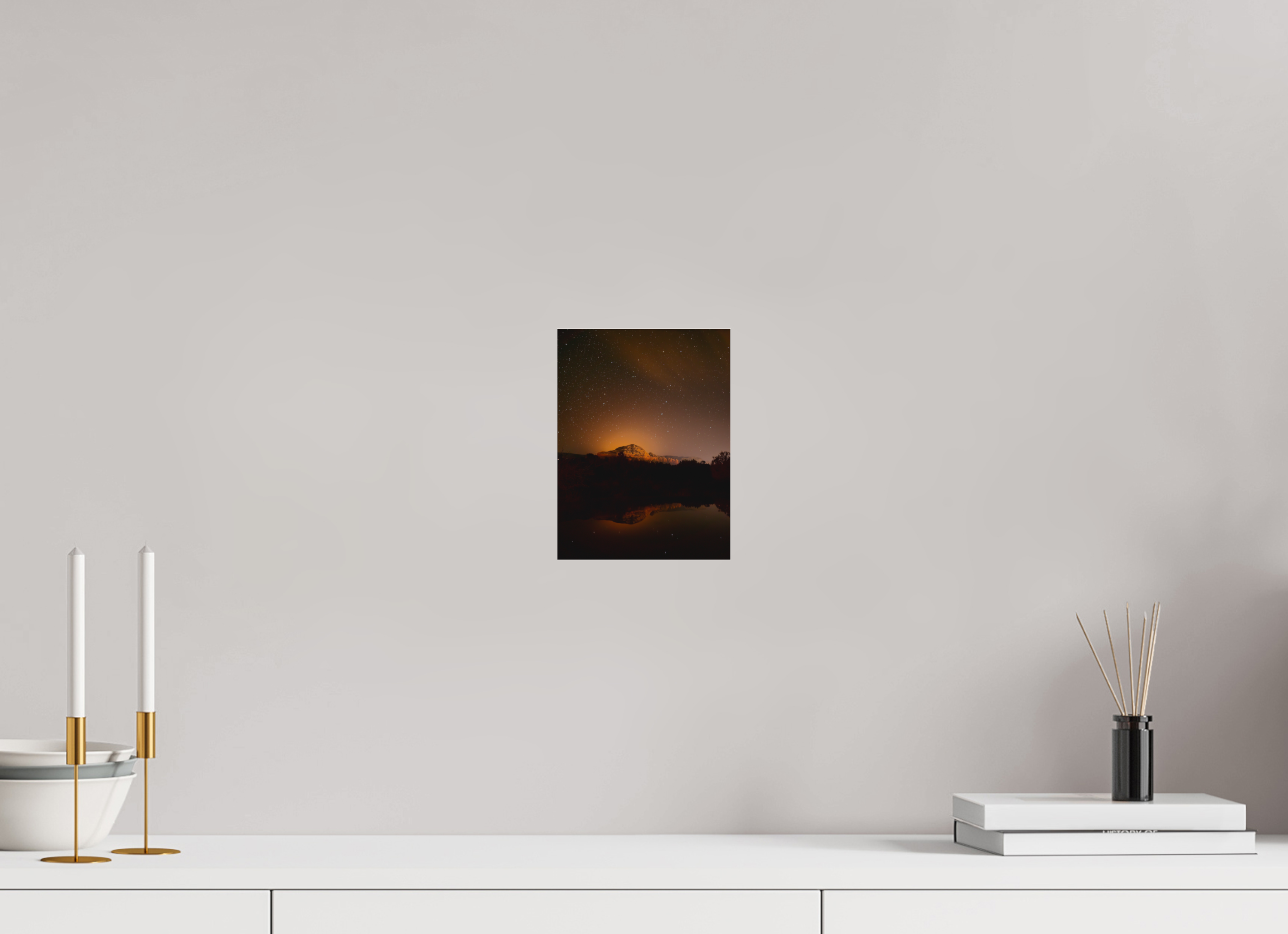 6 x 8″, Photo Print Under Acrylic Glass Thunder Mountain under a thousand stars