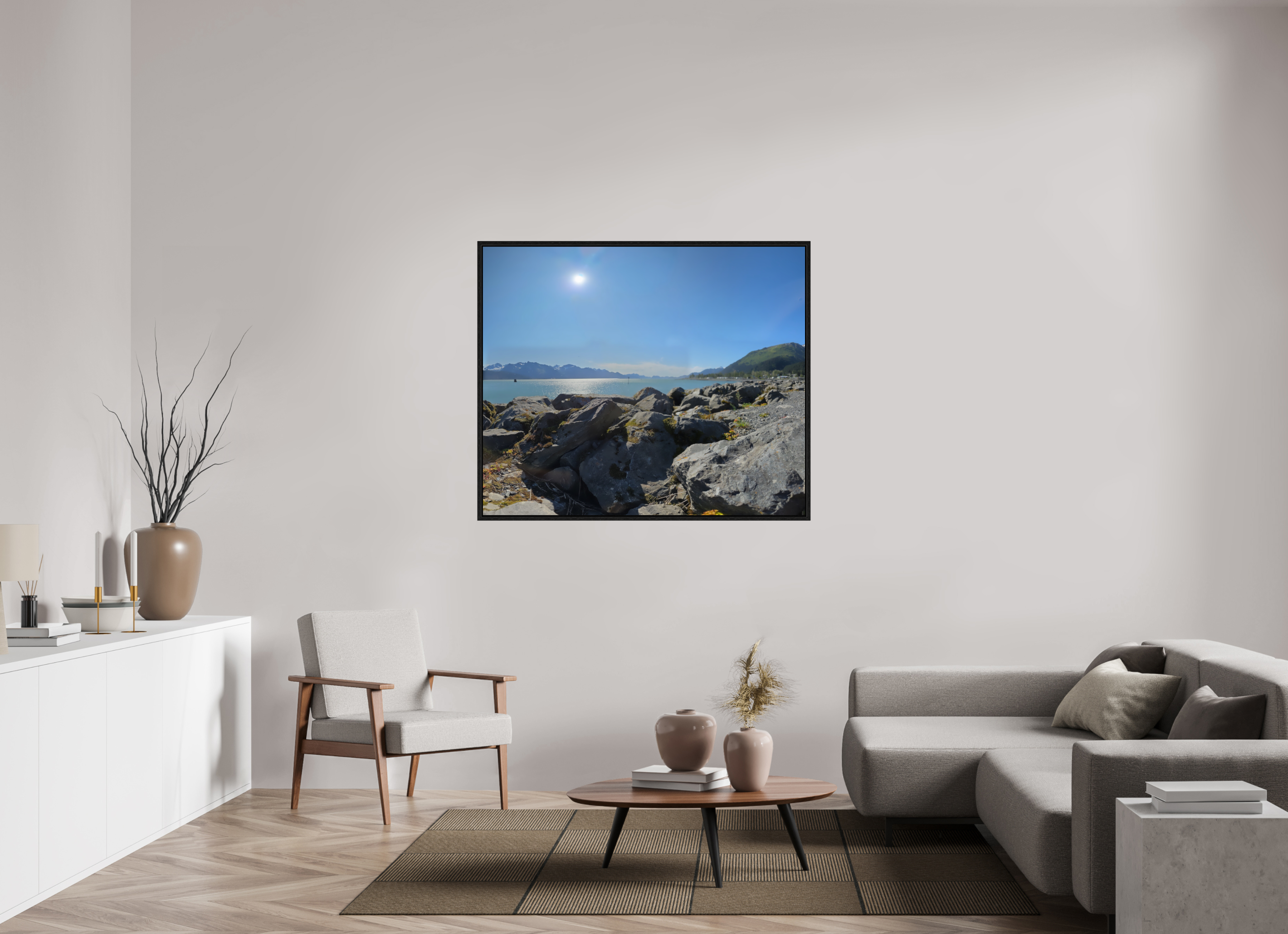 51.6 x 43″, Floater Frame The Seward Sun