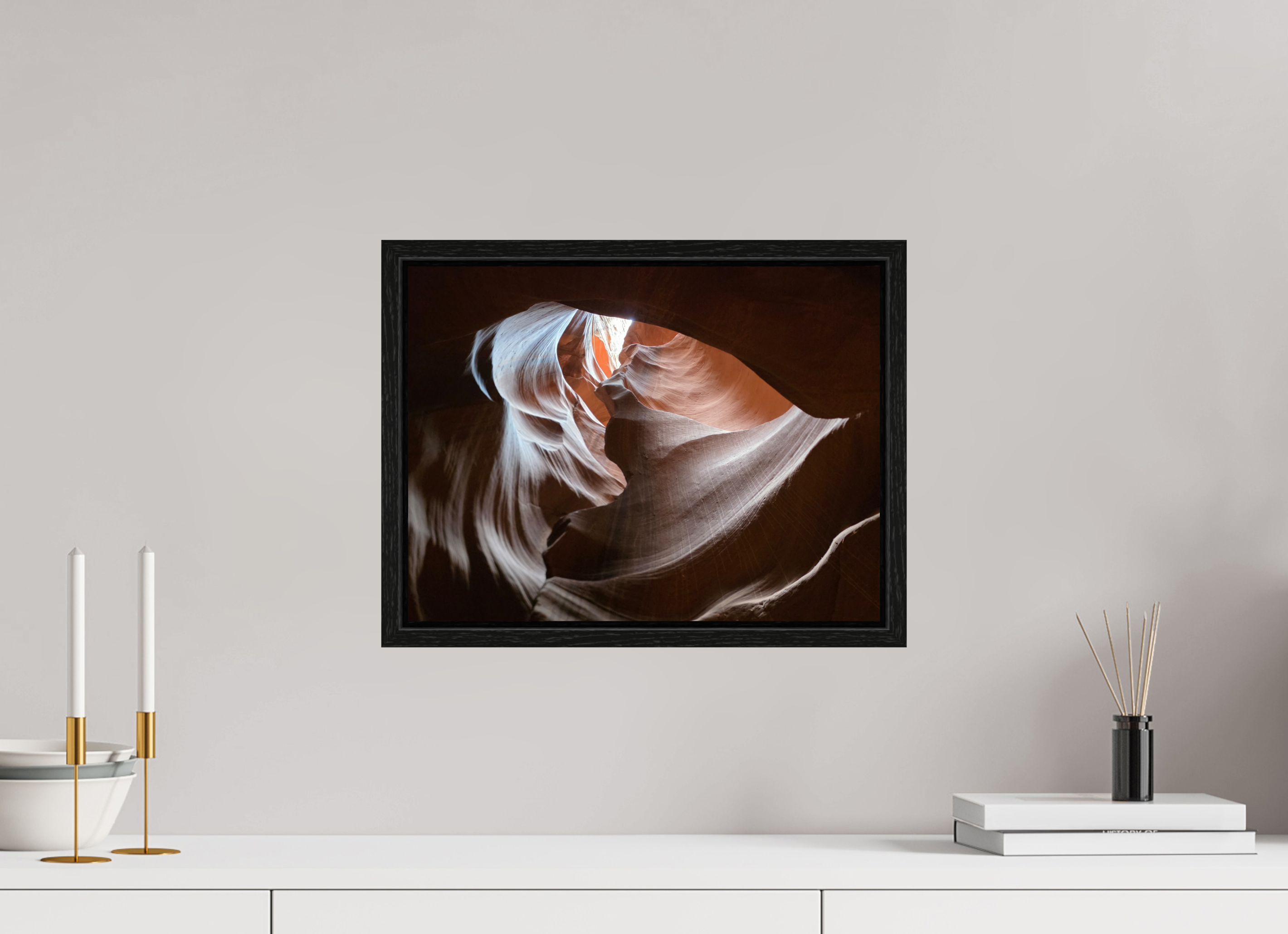 16 x 12″, Floater Frame The Hidden Heart of Antelope Canyon