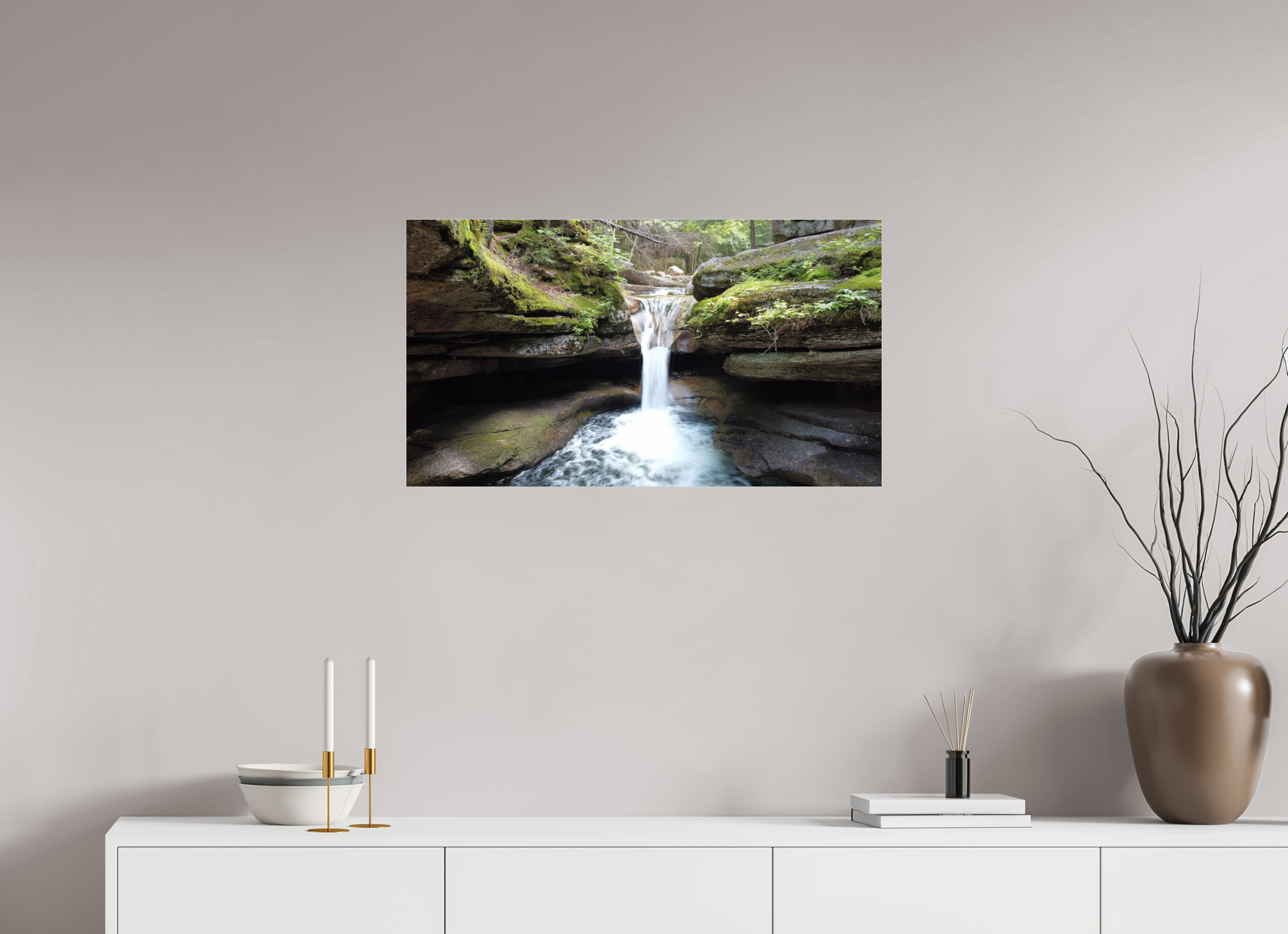 32 x 18″, Photo Print Under Acrylic Glass The Eternal Waterfall