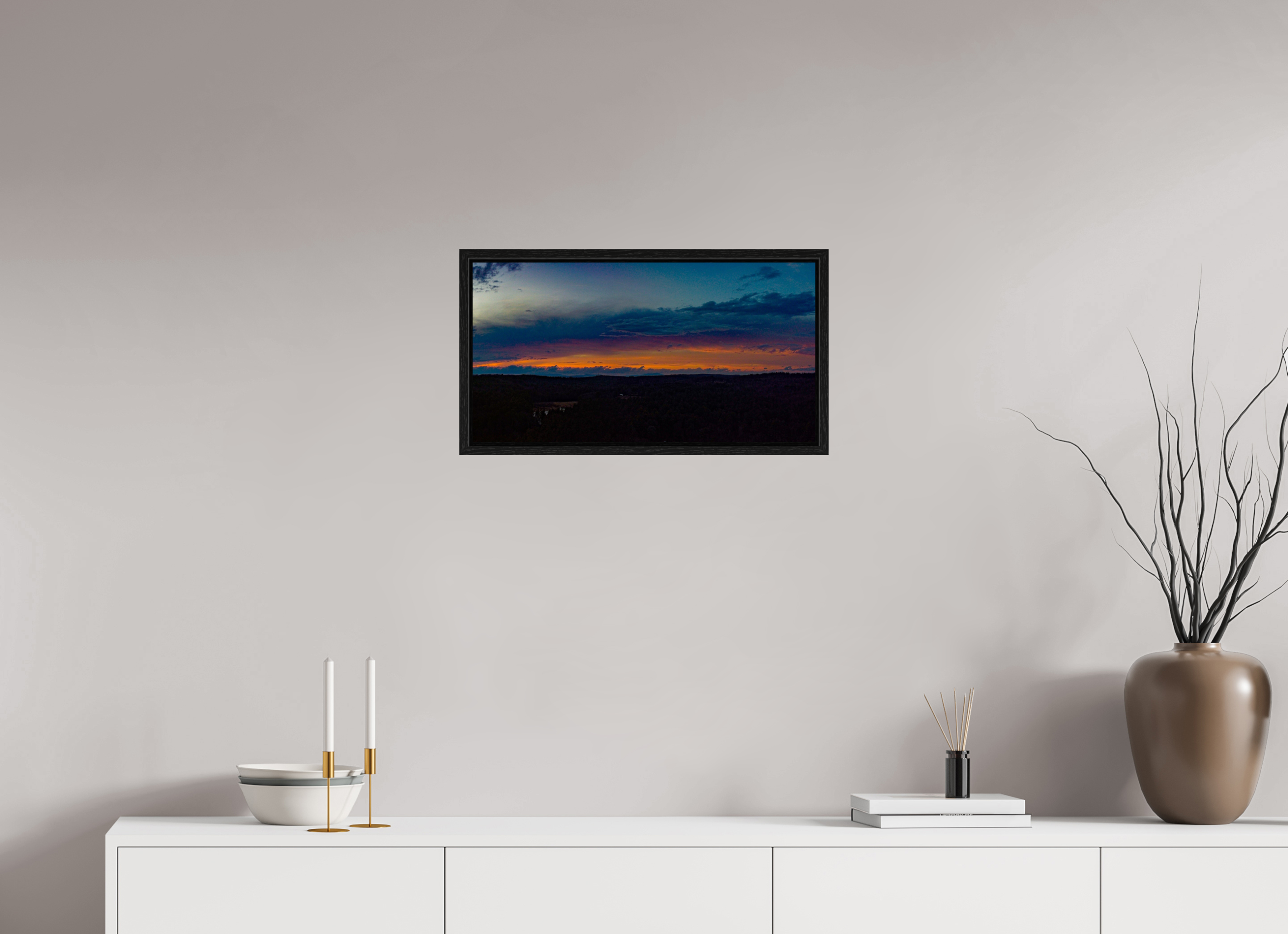 22.9 x 12″, Floater Frame The Dark Night Sky