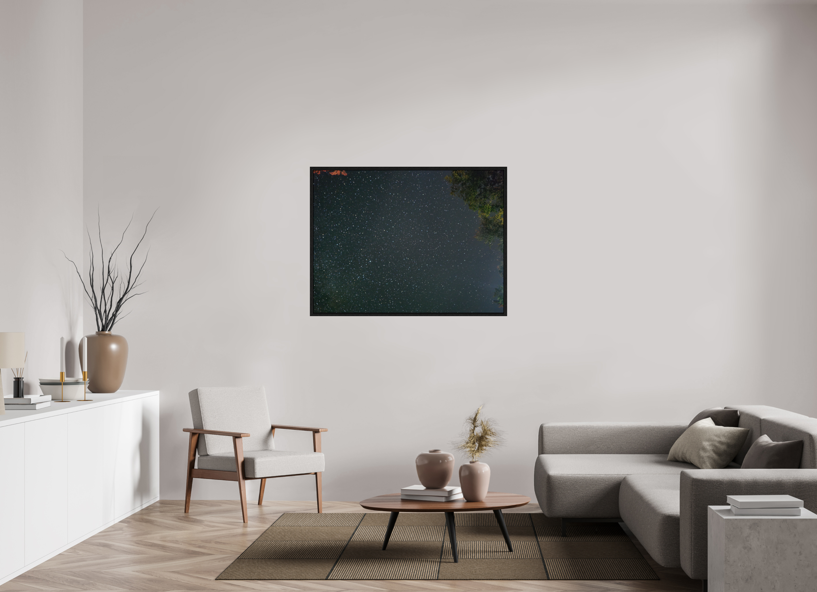 48 x 36″, Floater Frame Summer night sky