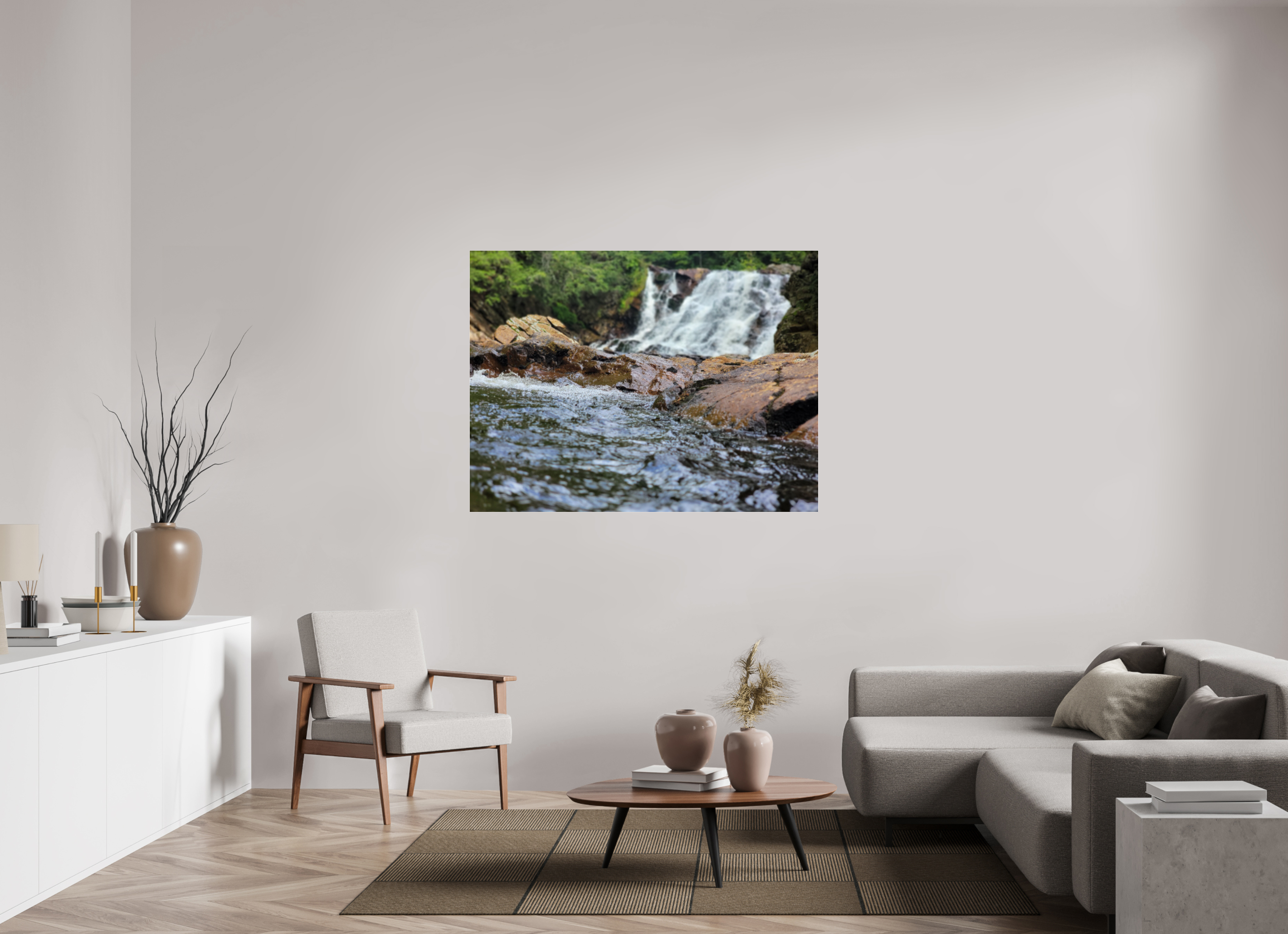 56 x 42″, Photo Print Under Acrylic Glass The Rush Of Bebe Falls