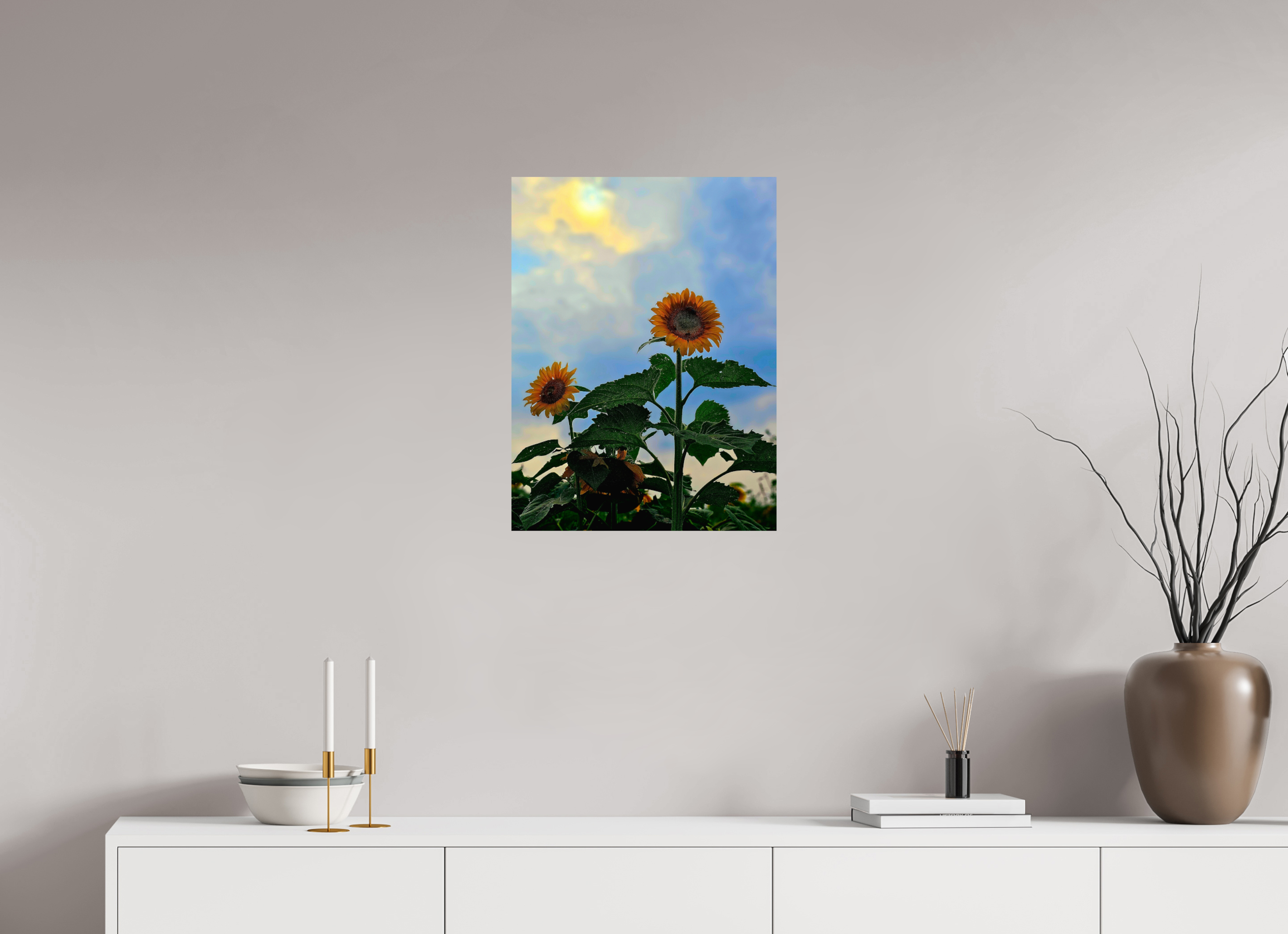 18 x 24″, Photo Print On Fuji Crystal DP II Sunflowers In Spring