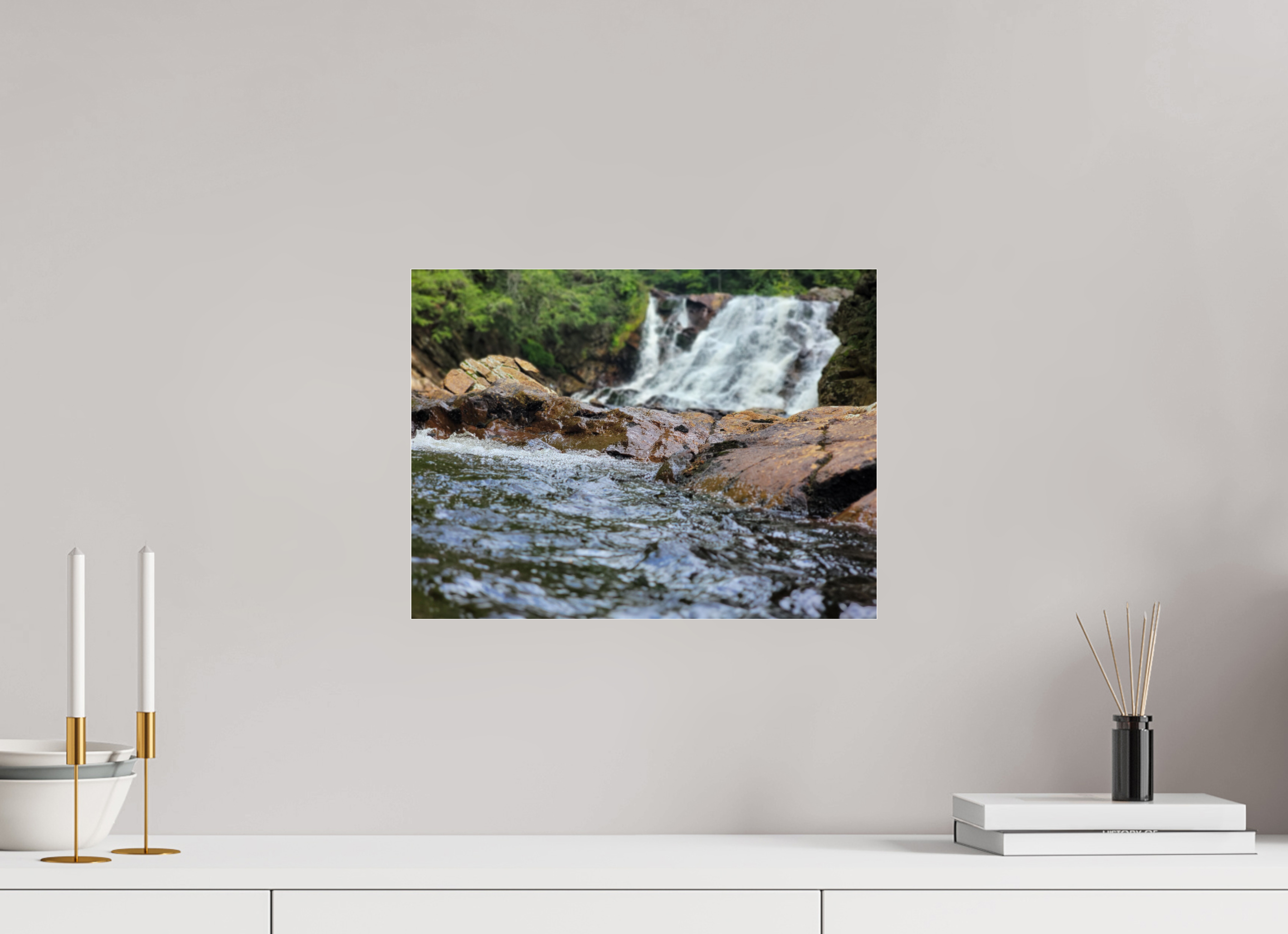 16 x 12″, Photo Print Under Acrylic Glass The Rush Of Bebe Falls