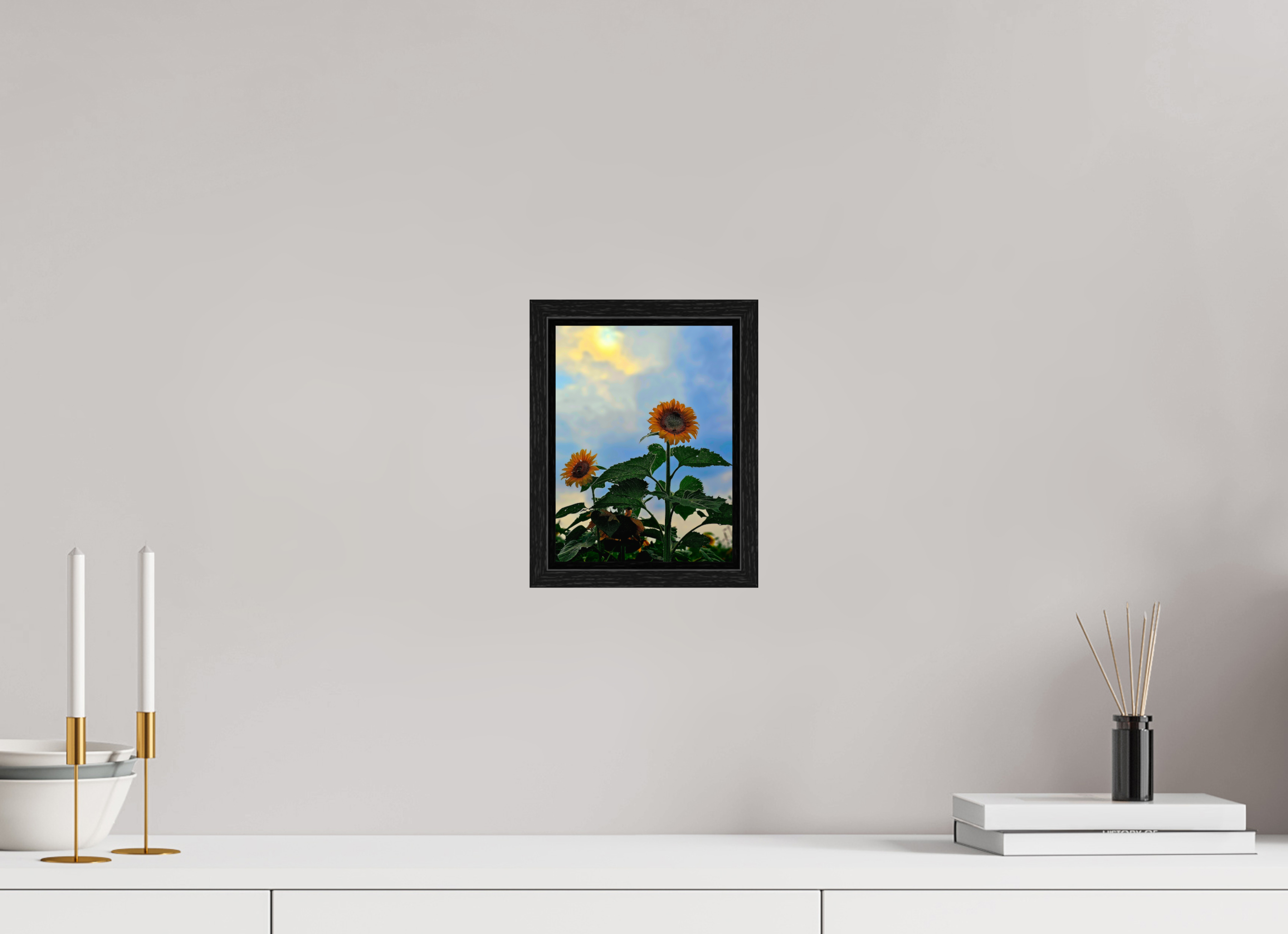 6 x 8″, Floater Frame Sunflowers In Spring