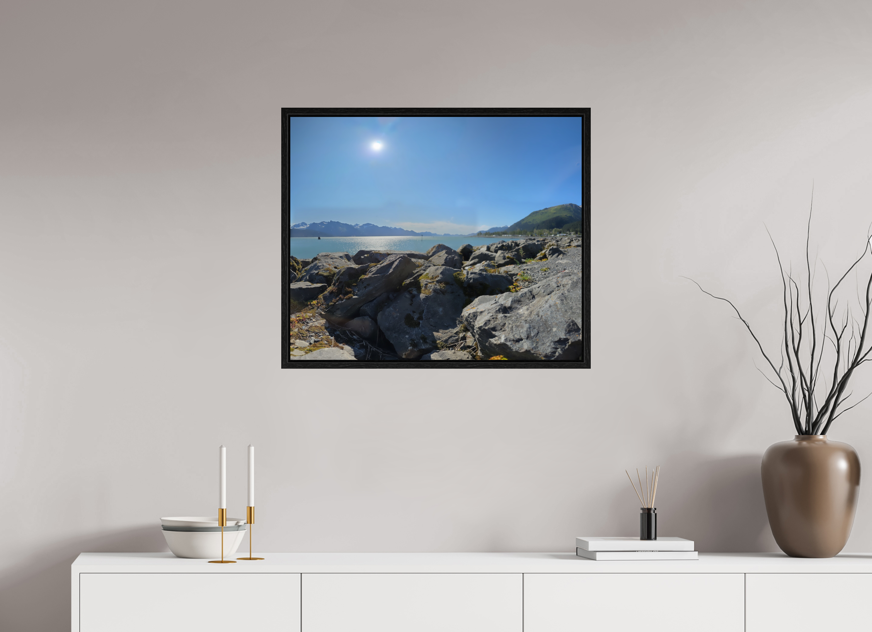 28.8 x 24″, Floater Frame The Seward Sun