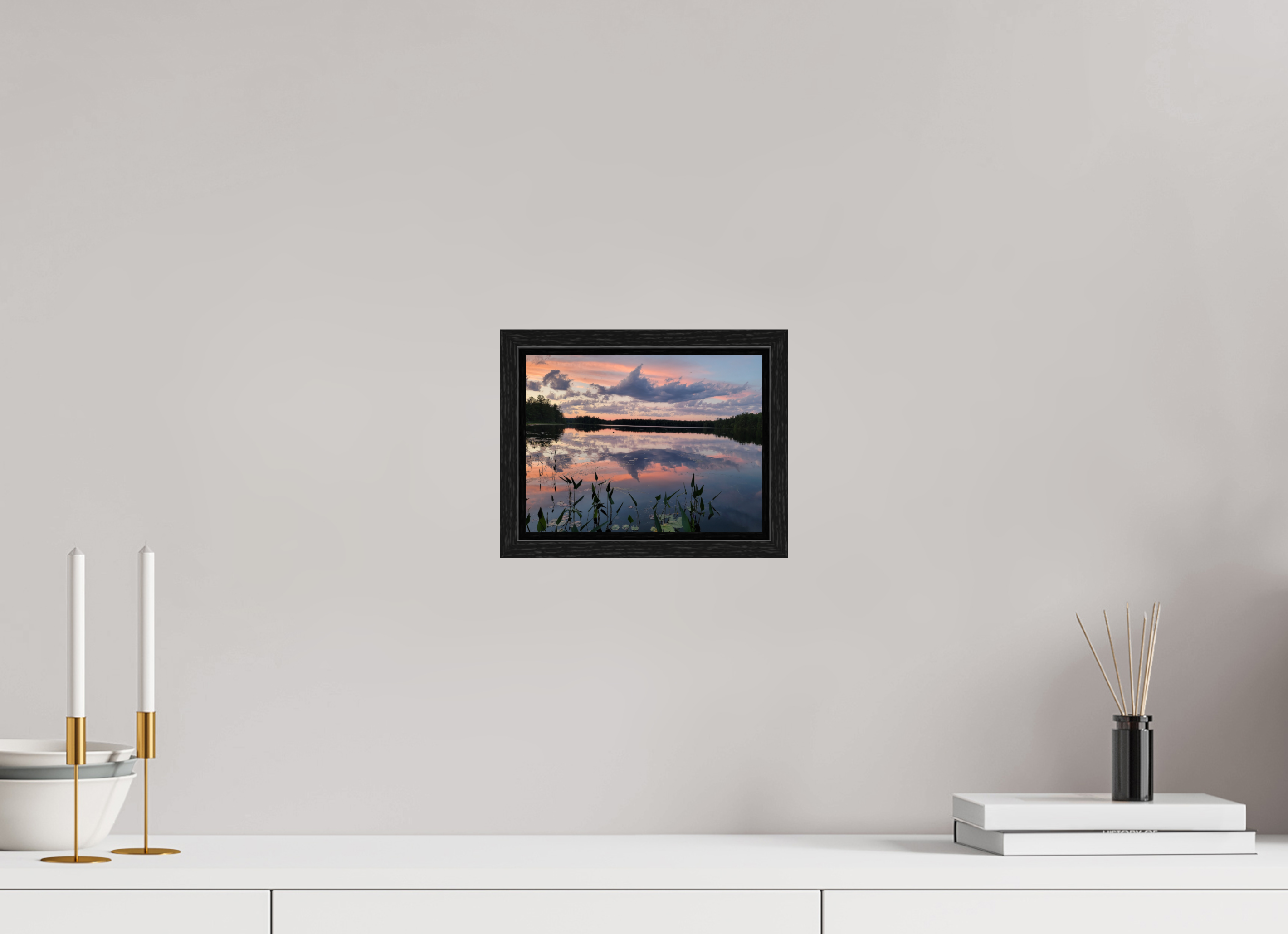 8 x 6″, Floater Frame Sugared Sky Reflections