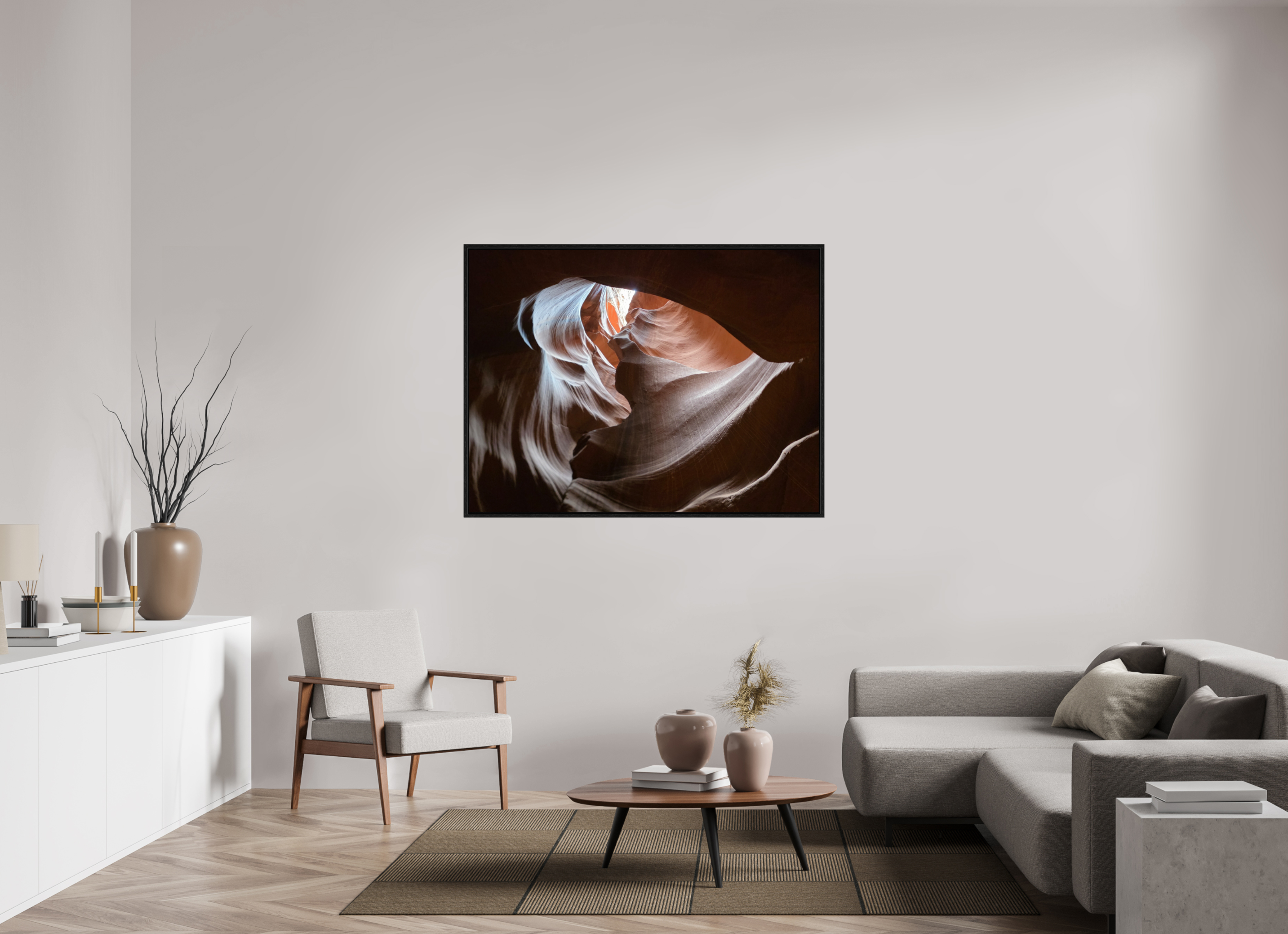 56 x 42″, Floater Frame The Hidden Heart of Antelope Canyon