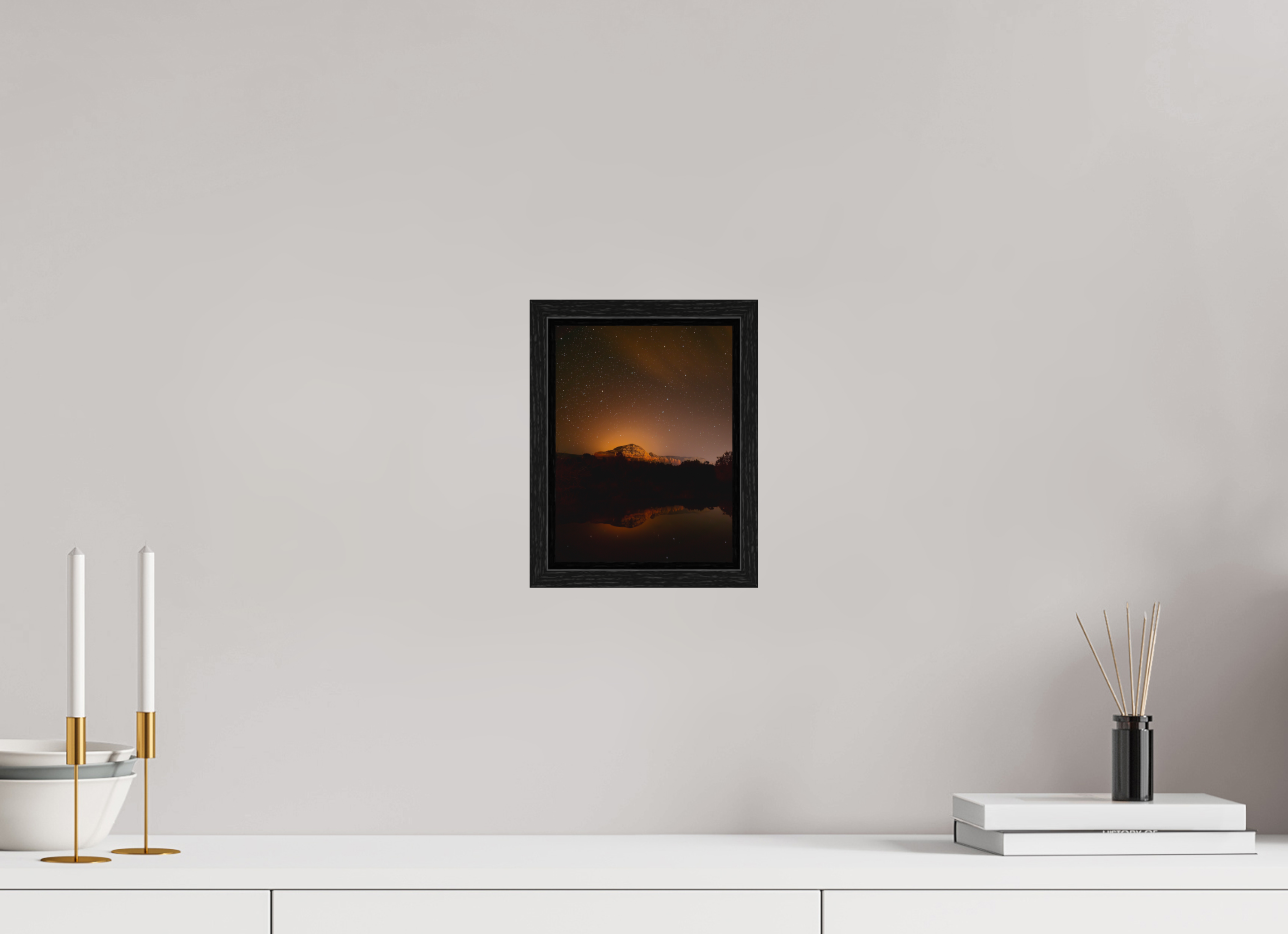 6 x 8″, Floater Frame Thunder Mountain under a thousand stars
