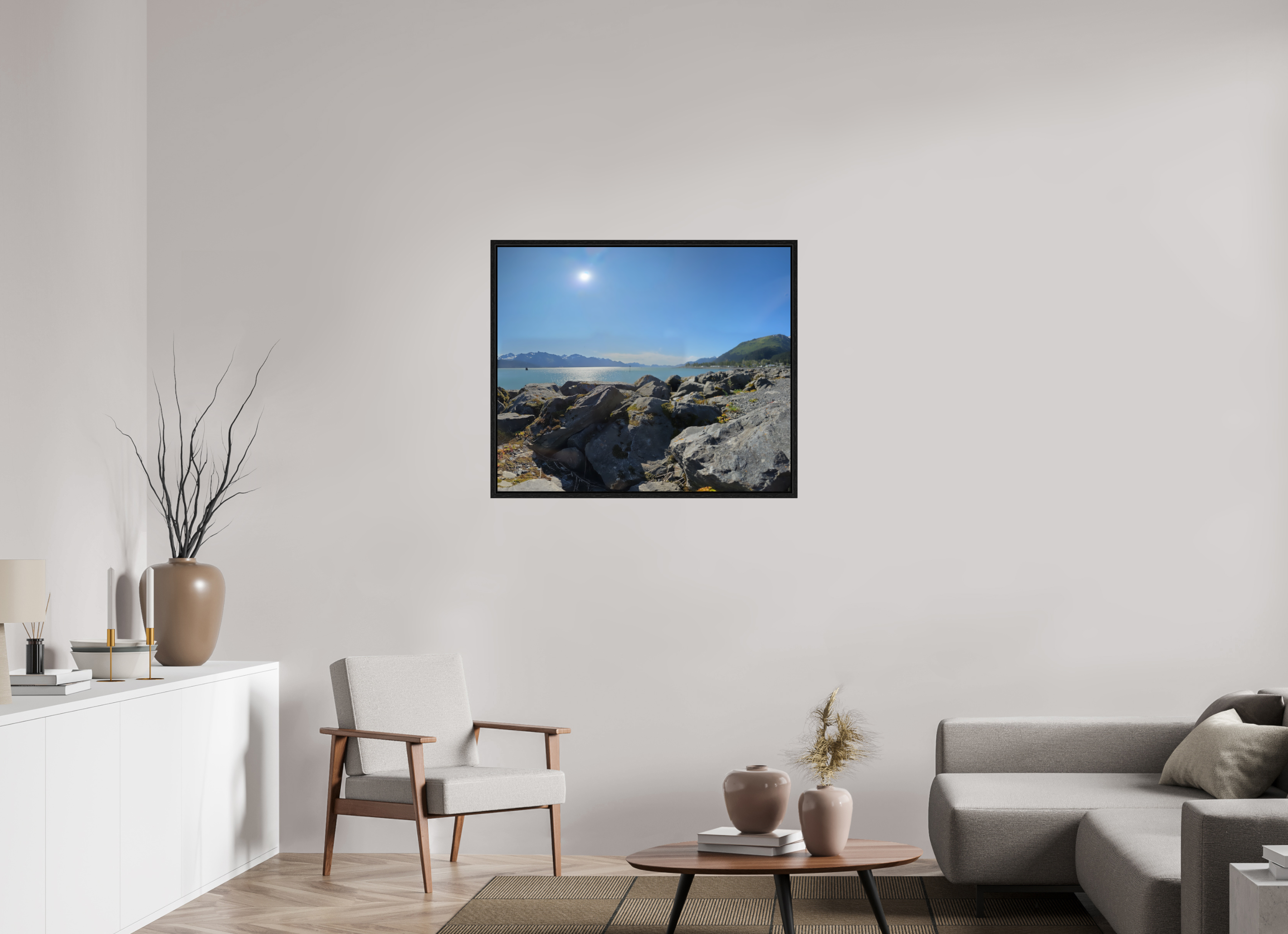 37.2 x 31″, Floater Frame The Seward Sun