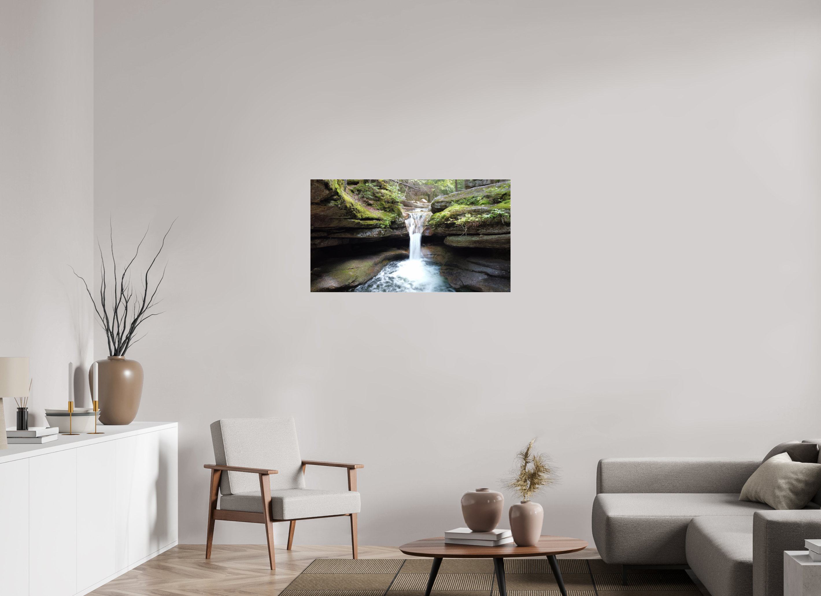 40 x 22.5″, Photo Print Under Acrylic Glass The Eternal Waterfall