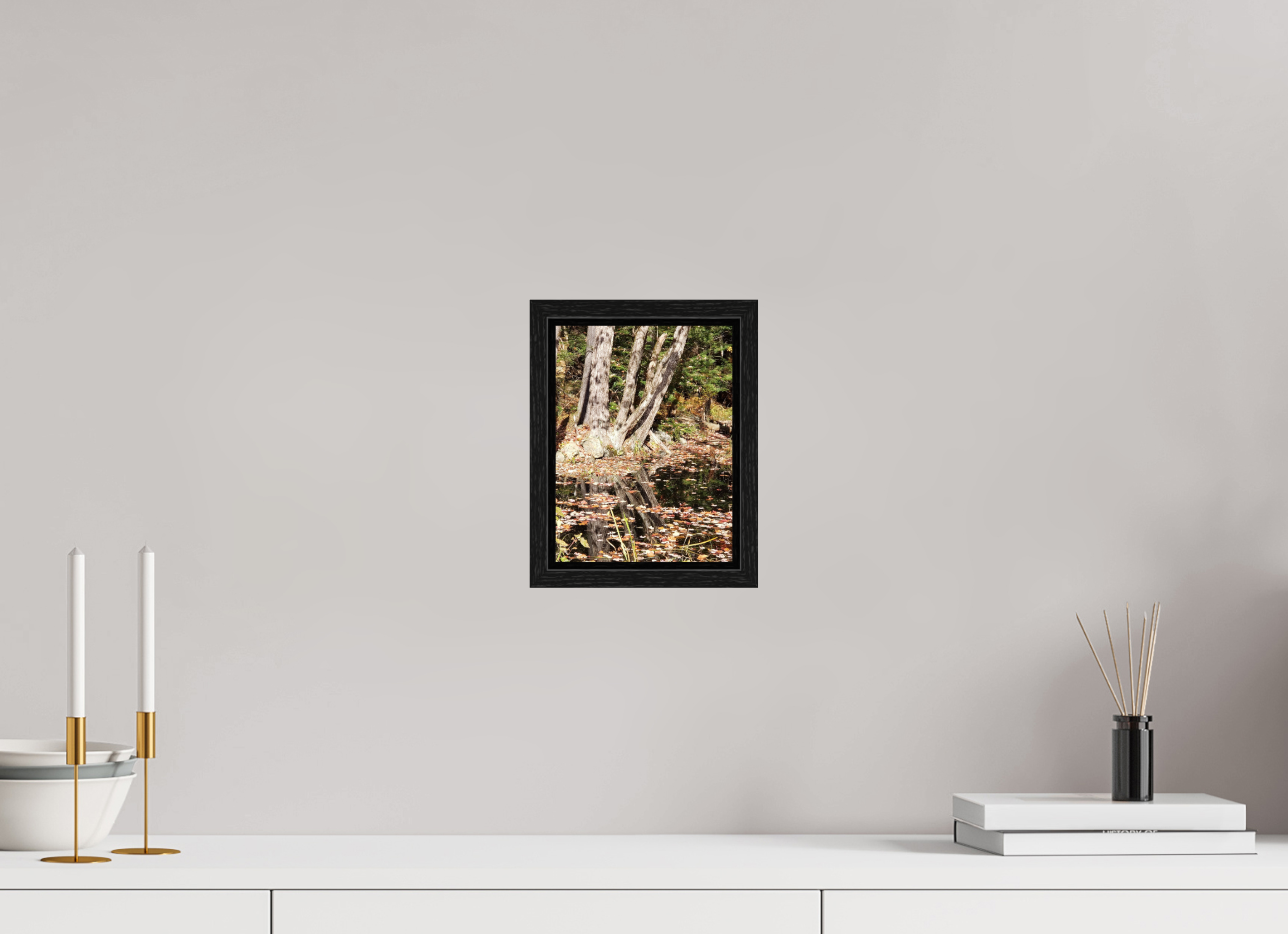 6 x 8″, Floater Frame Falling Into Reflections
