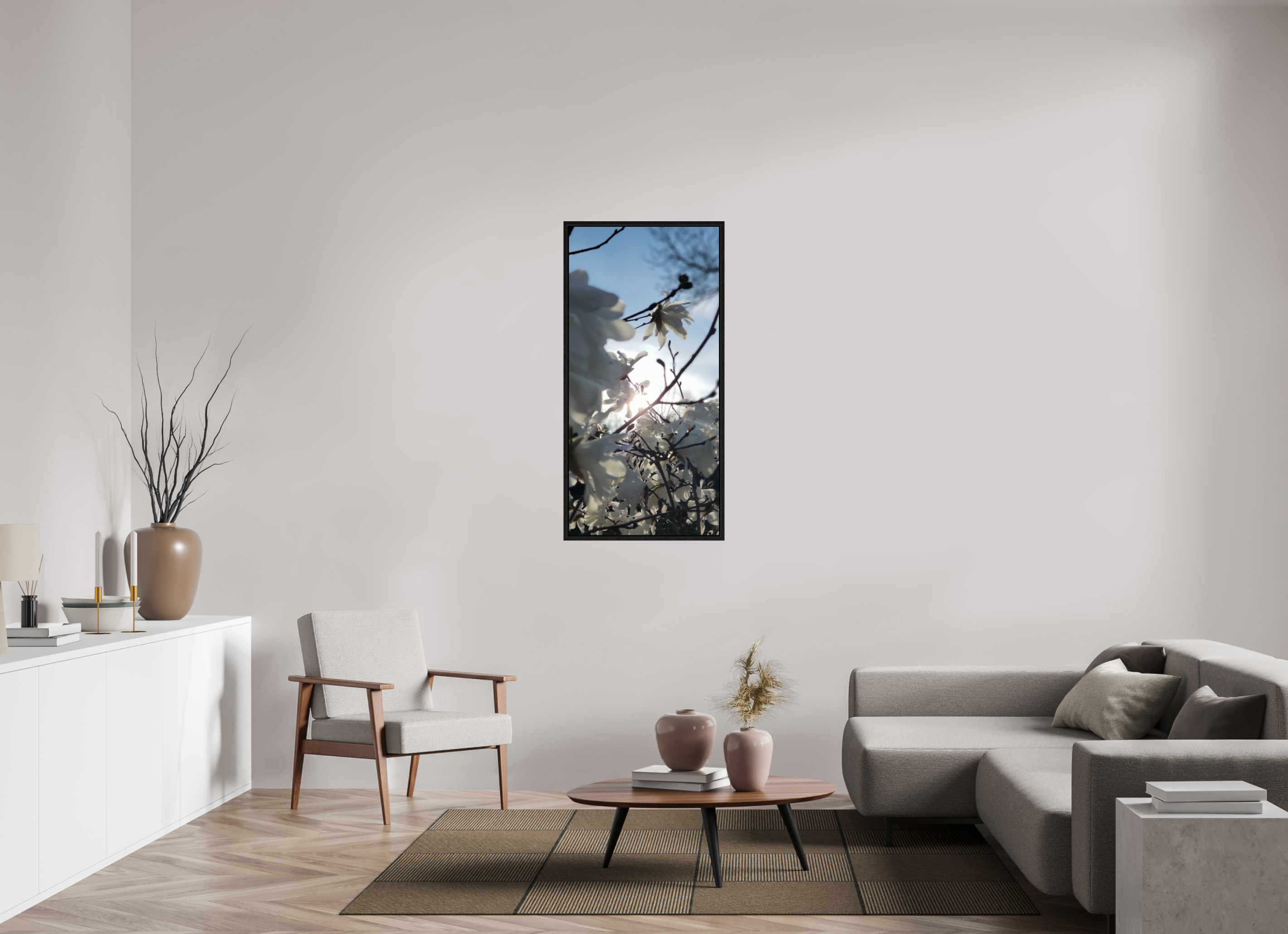 24 x 49.4″, Floater Frame Where The Sun Finds The Petals