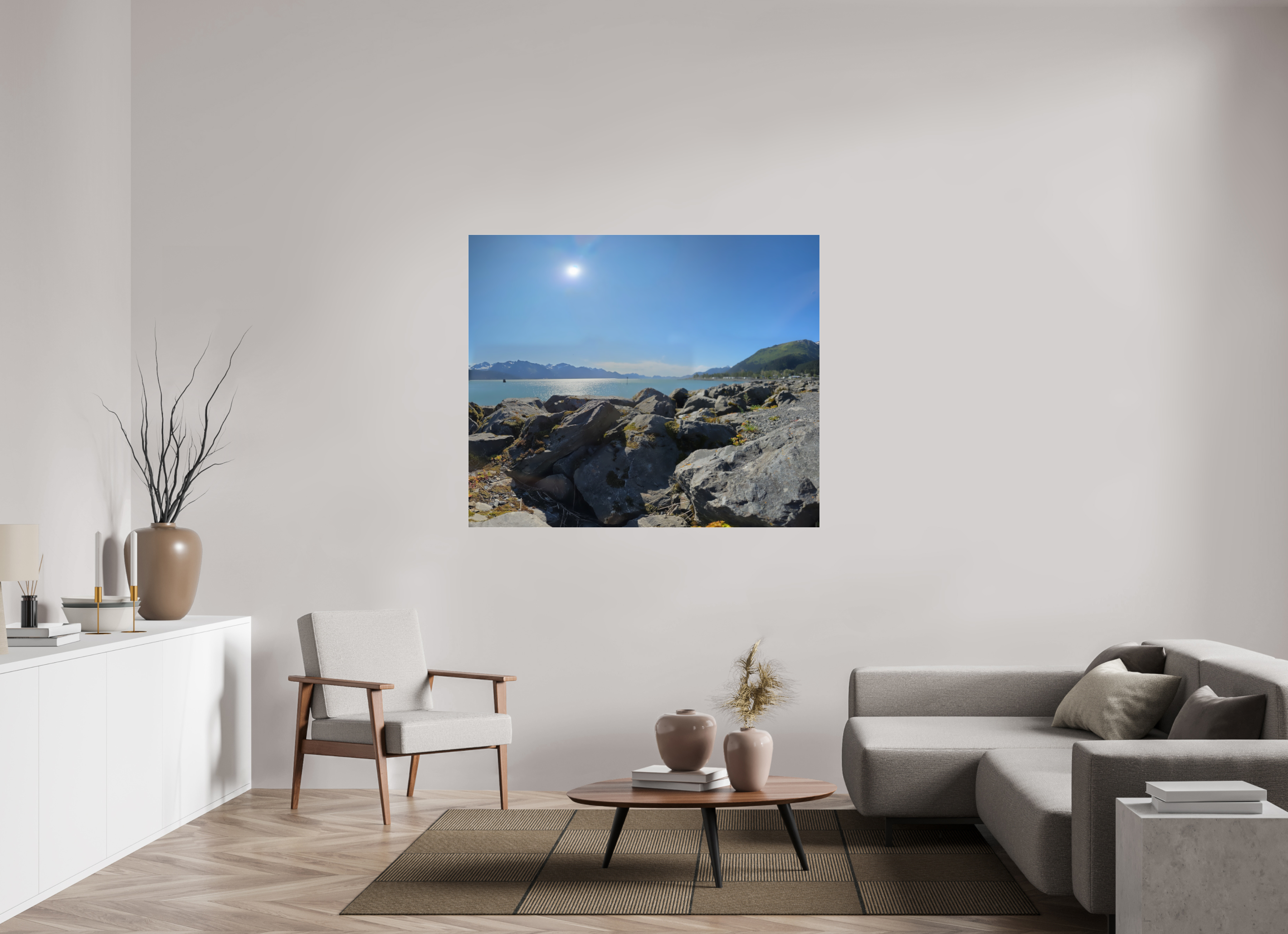 56.4 x 47″, Photo Print Under Acrylic Glass The Seward Sun