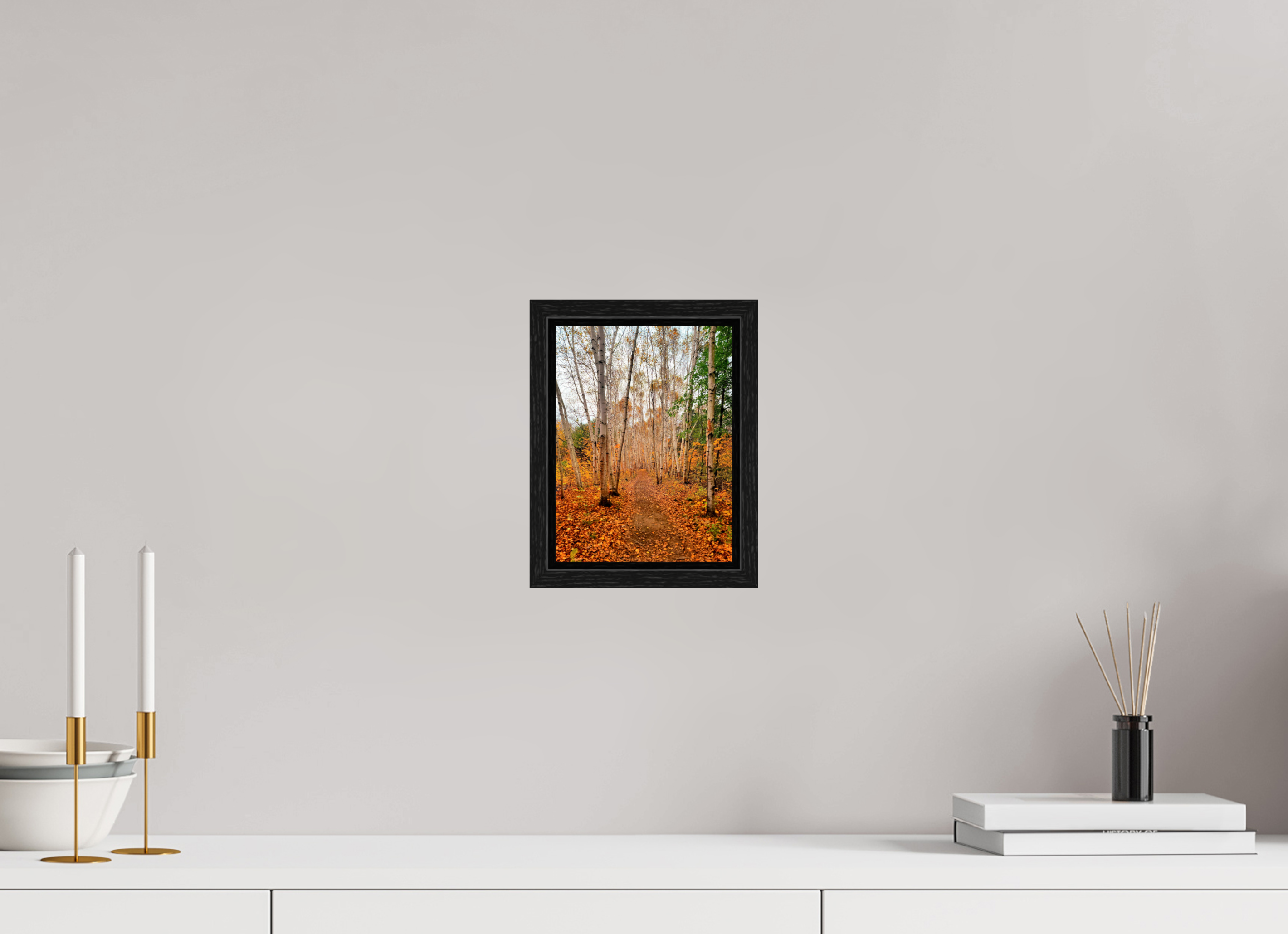 6 x 8″, Floater Frame The Path Through Turning Leaves