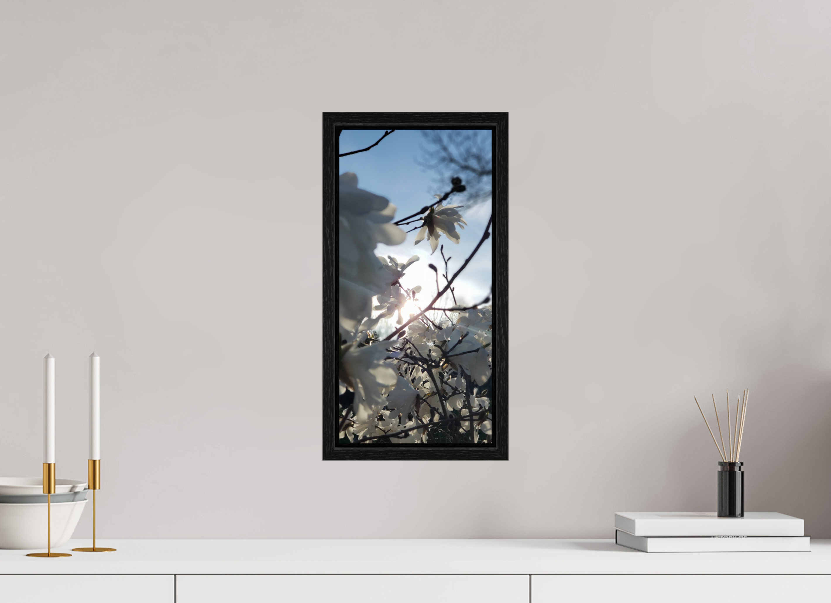 8 x 16.5″, Floater Frame Where The Sun Finds The Petals