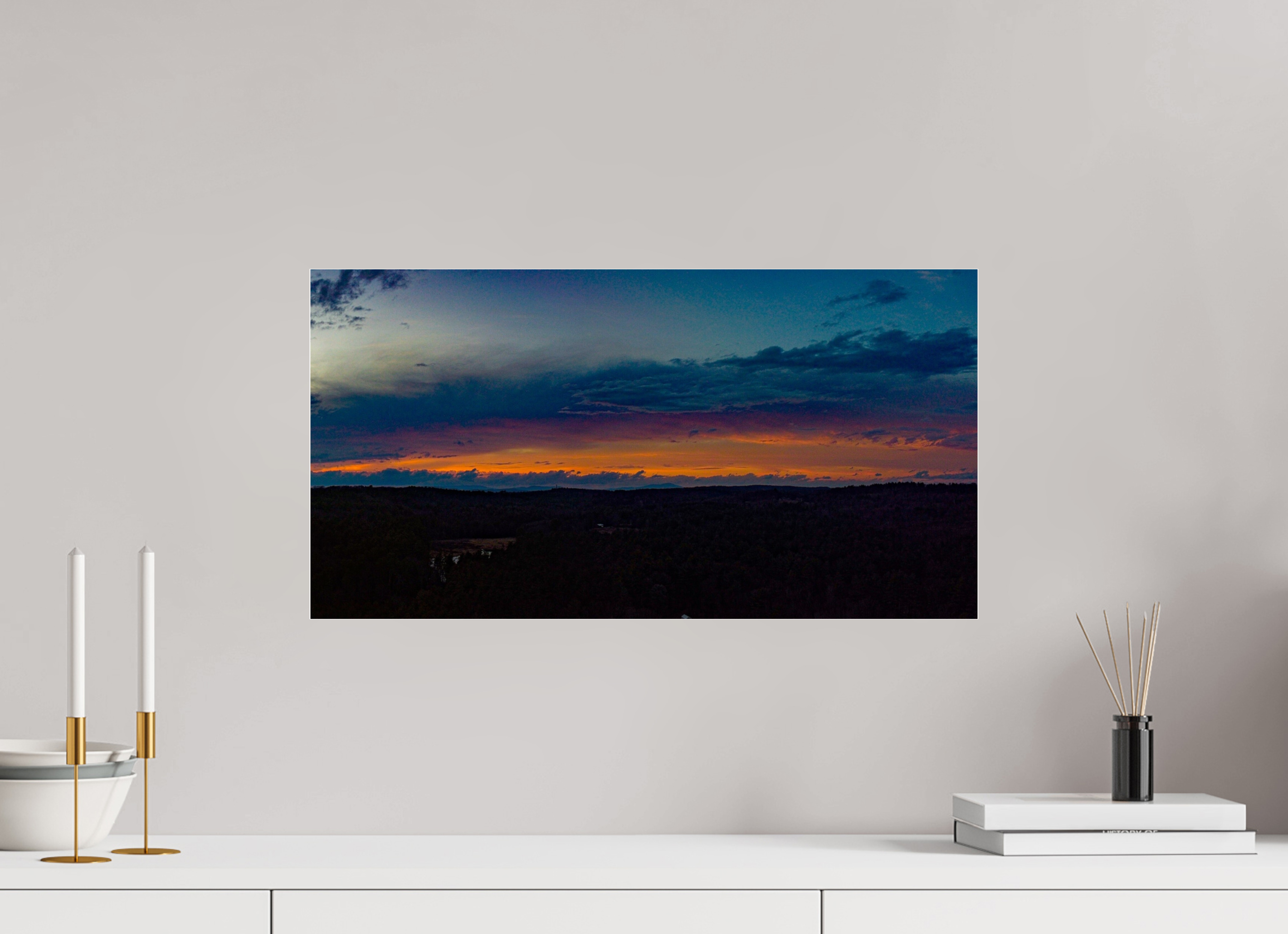 22.9 x 12″, Photo Print Under Acrylic Glass The Dark Night Sky