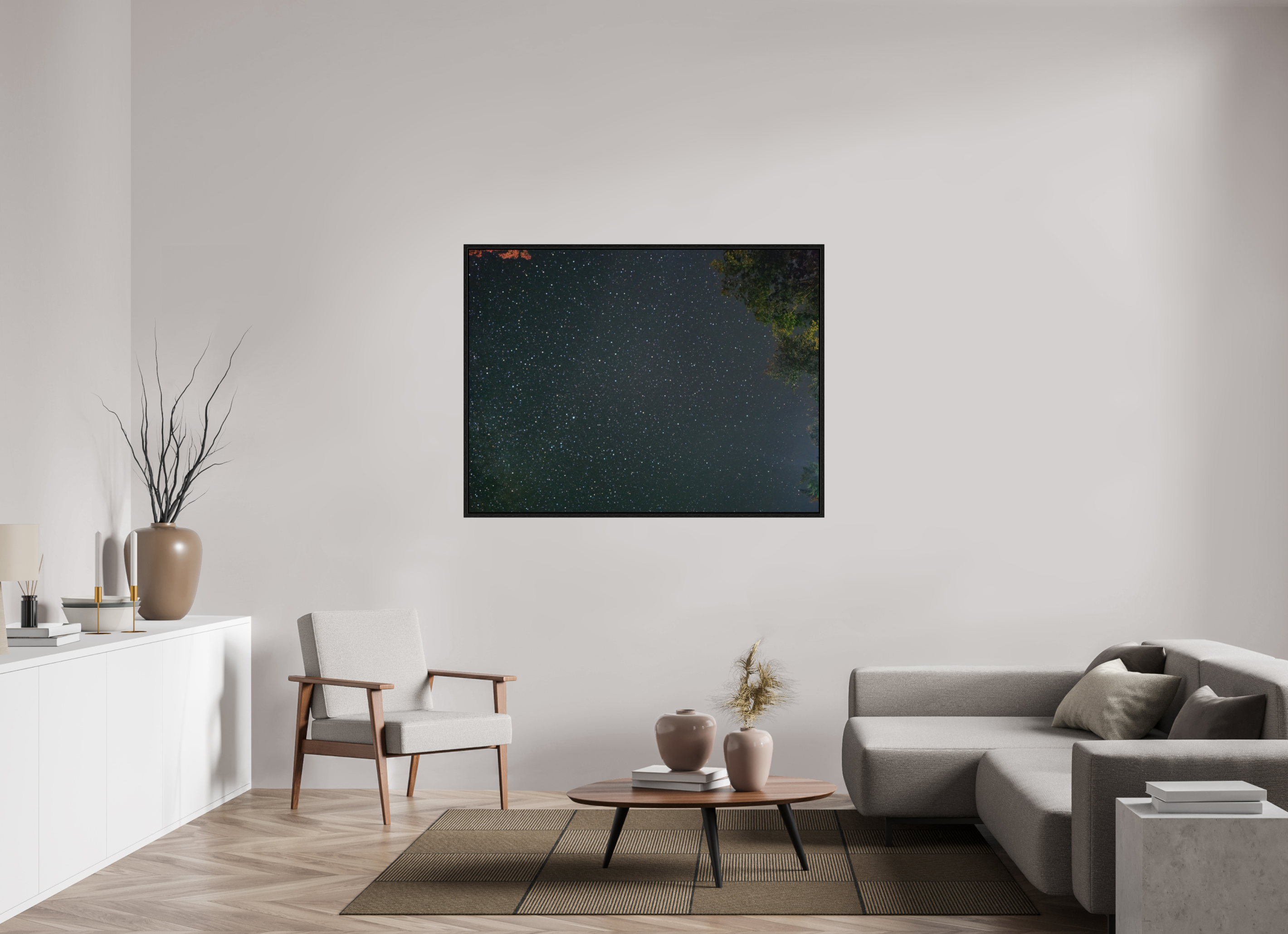56 x 42″, Floater Frame Summer night sky