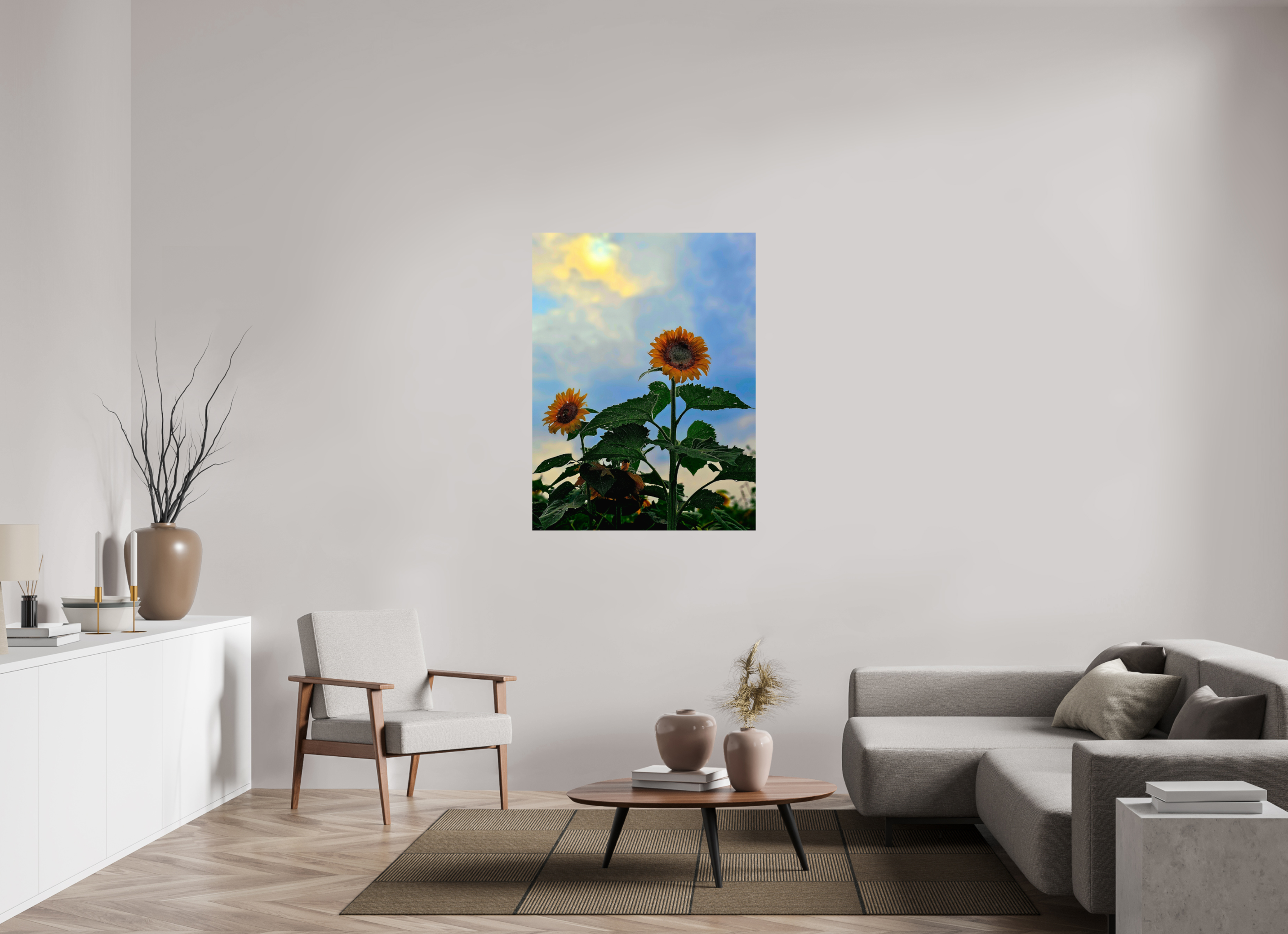 36 x 48″, Photo Print On Fuji Crystal DP II Sunflowers In Spring