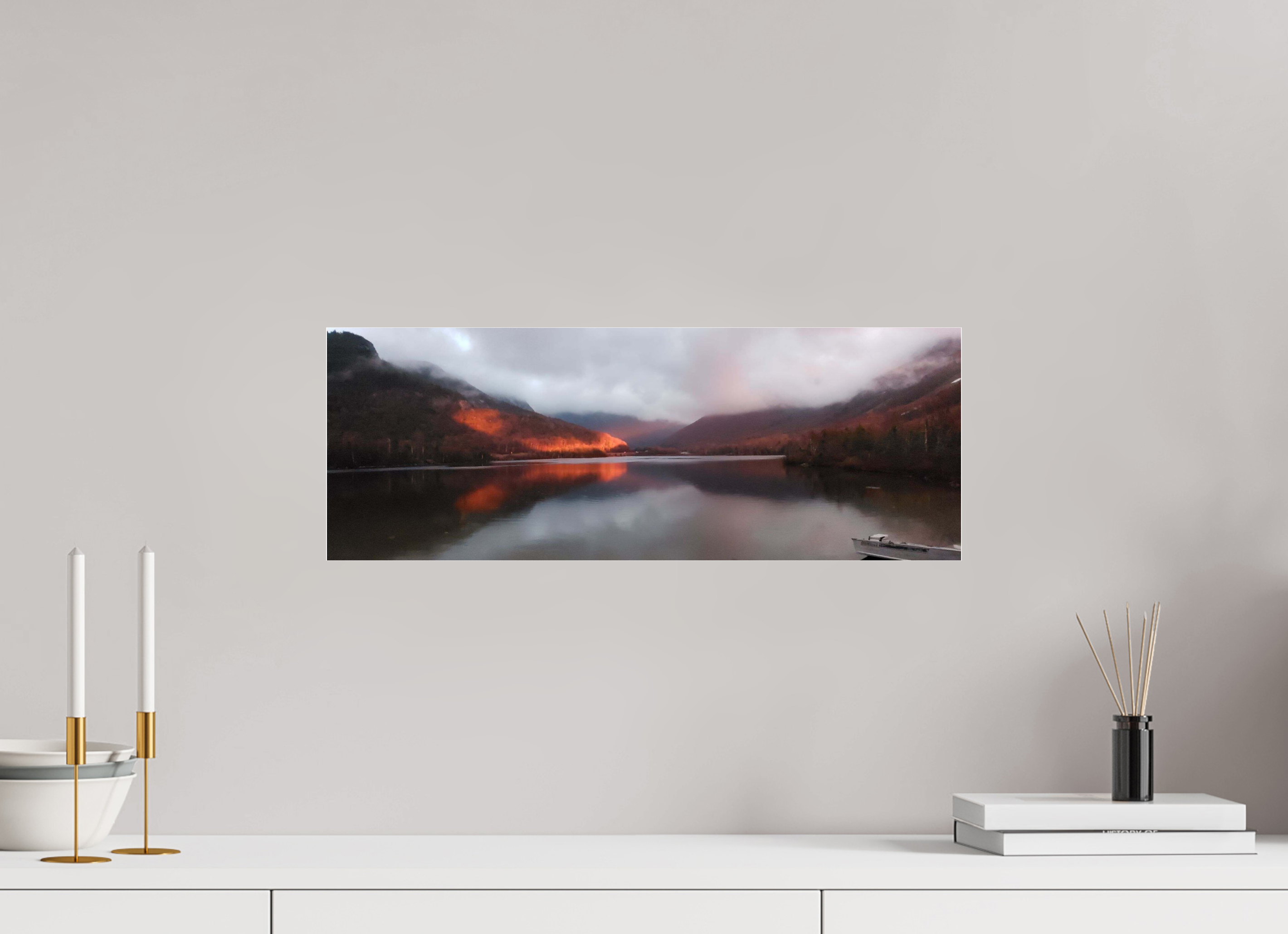 21.8 x 8″, Photo Print Under Acrylic Glass The burning reflection of Echo Lake