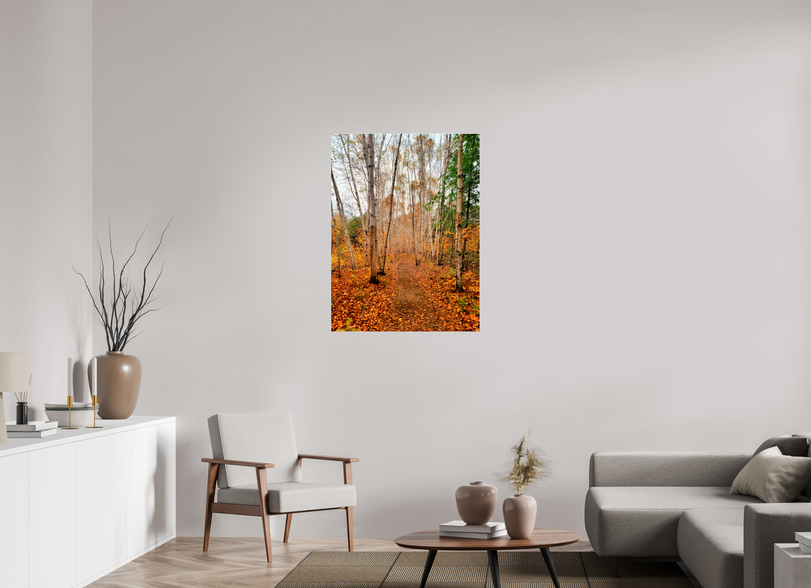 30 x 40″, Photo Print Under Acrylic Glass The Path Through Turning Leaves