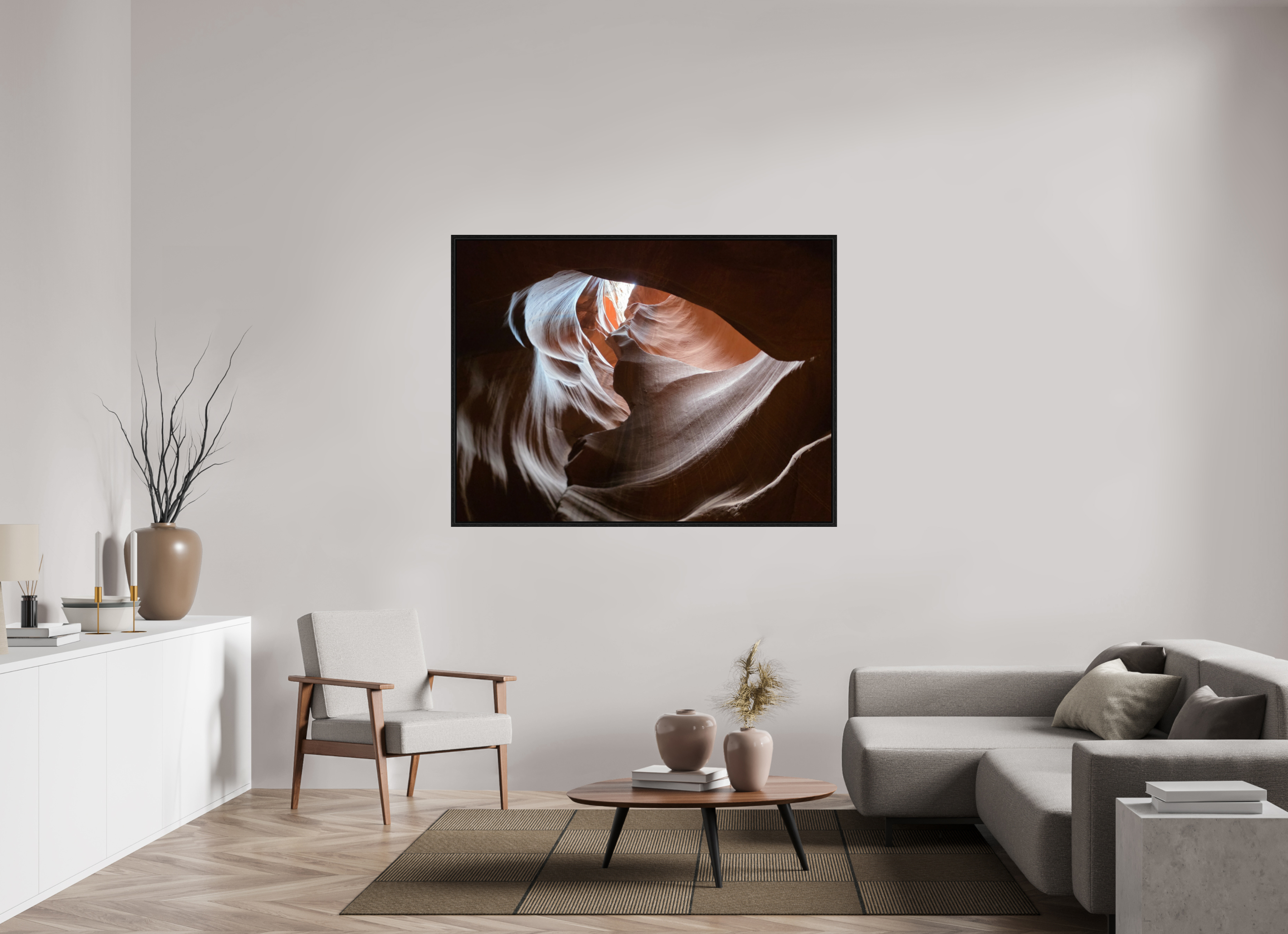 60 x 45″, Floater Frame The Hidden Heart of Antelope Canyon