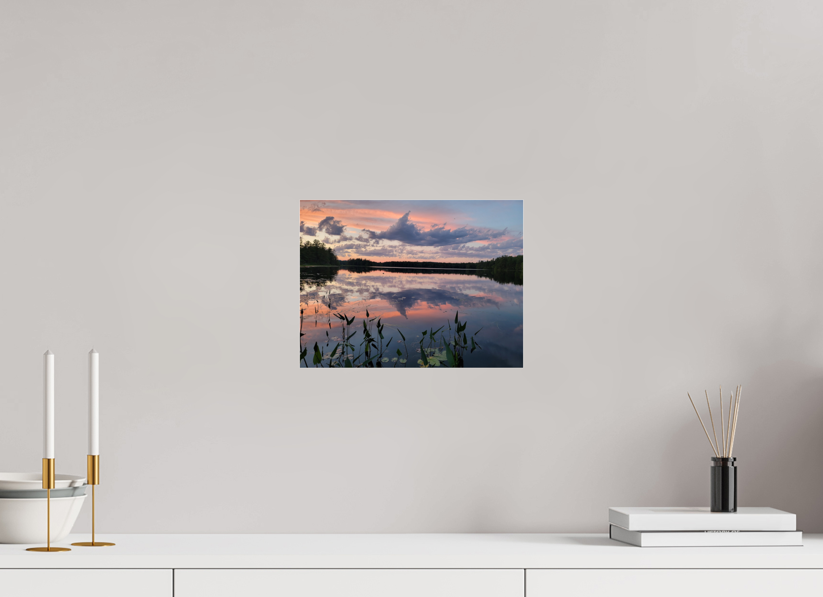 12 x 9″, Photo Print Under Acrylic Glass Sugared Sky Reflections
