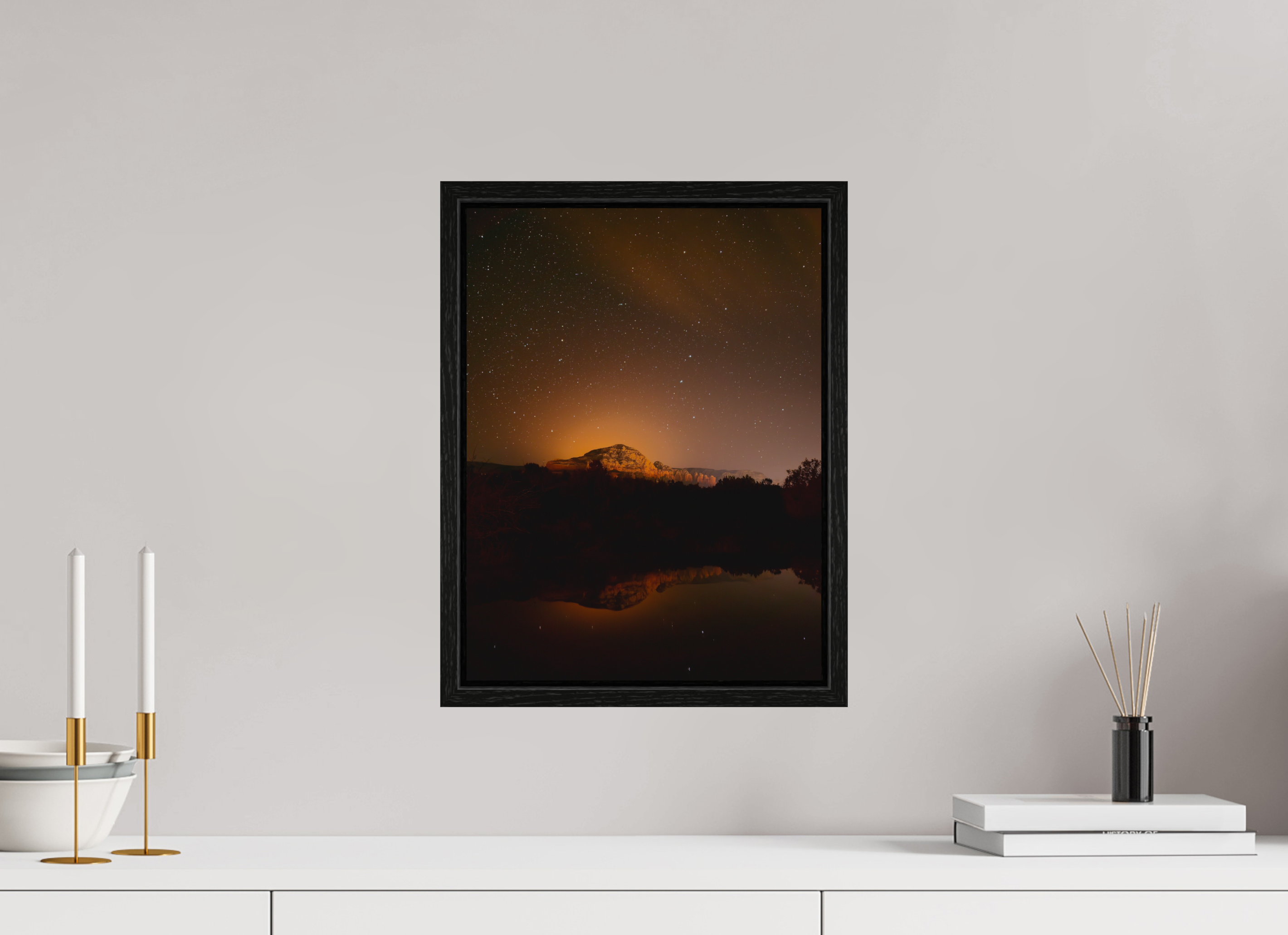 12 x 16″, Floater Frame Thunder Mountain under a thousand stars