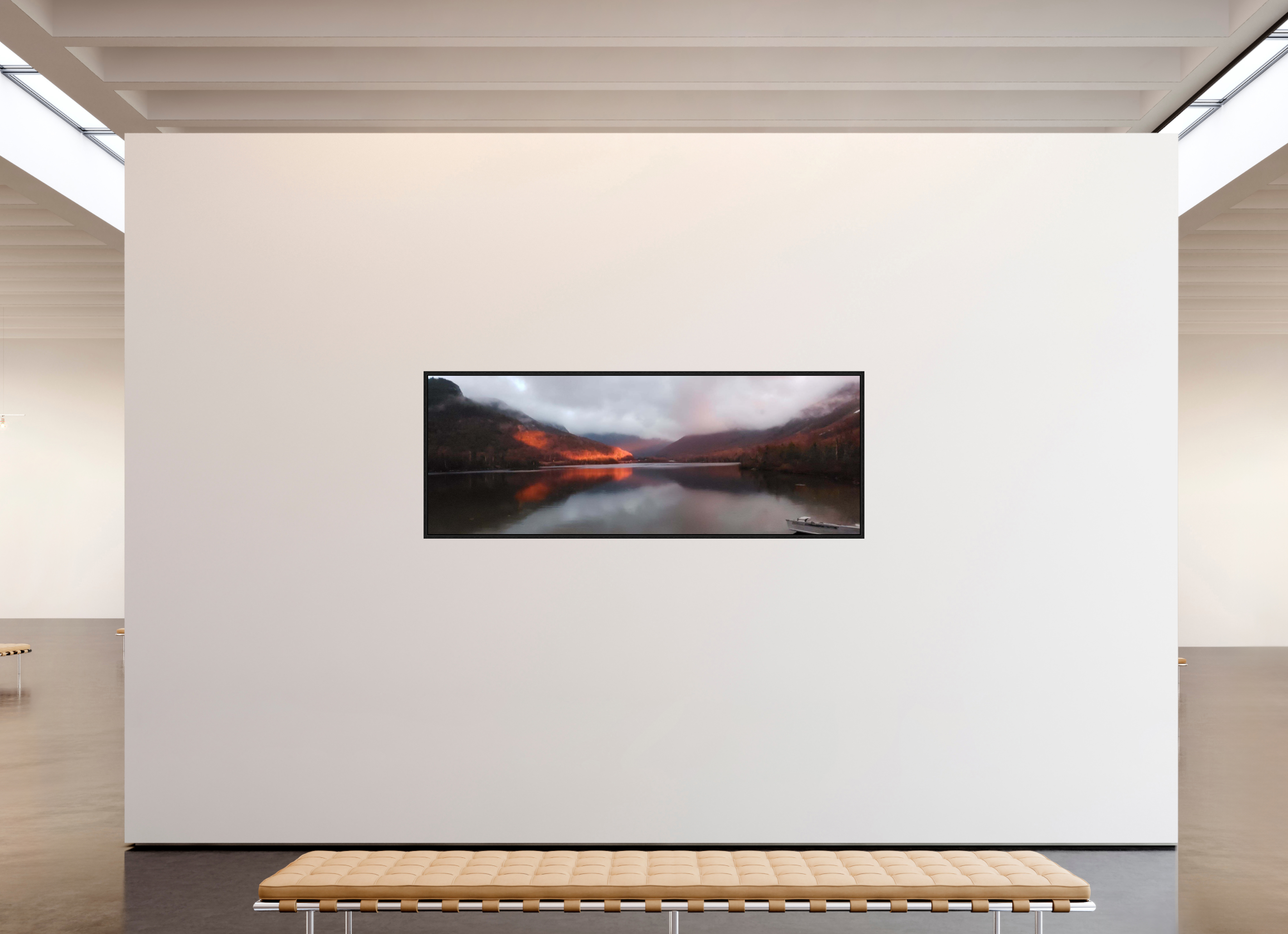 84.4 x 31″, Floater Frame The burning reflection of Echo Lake