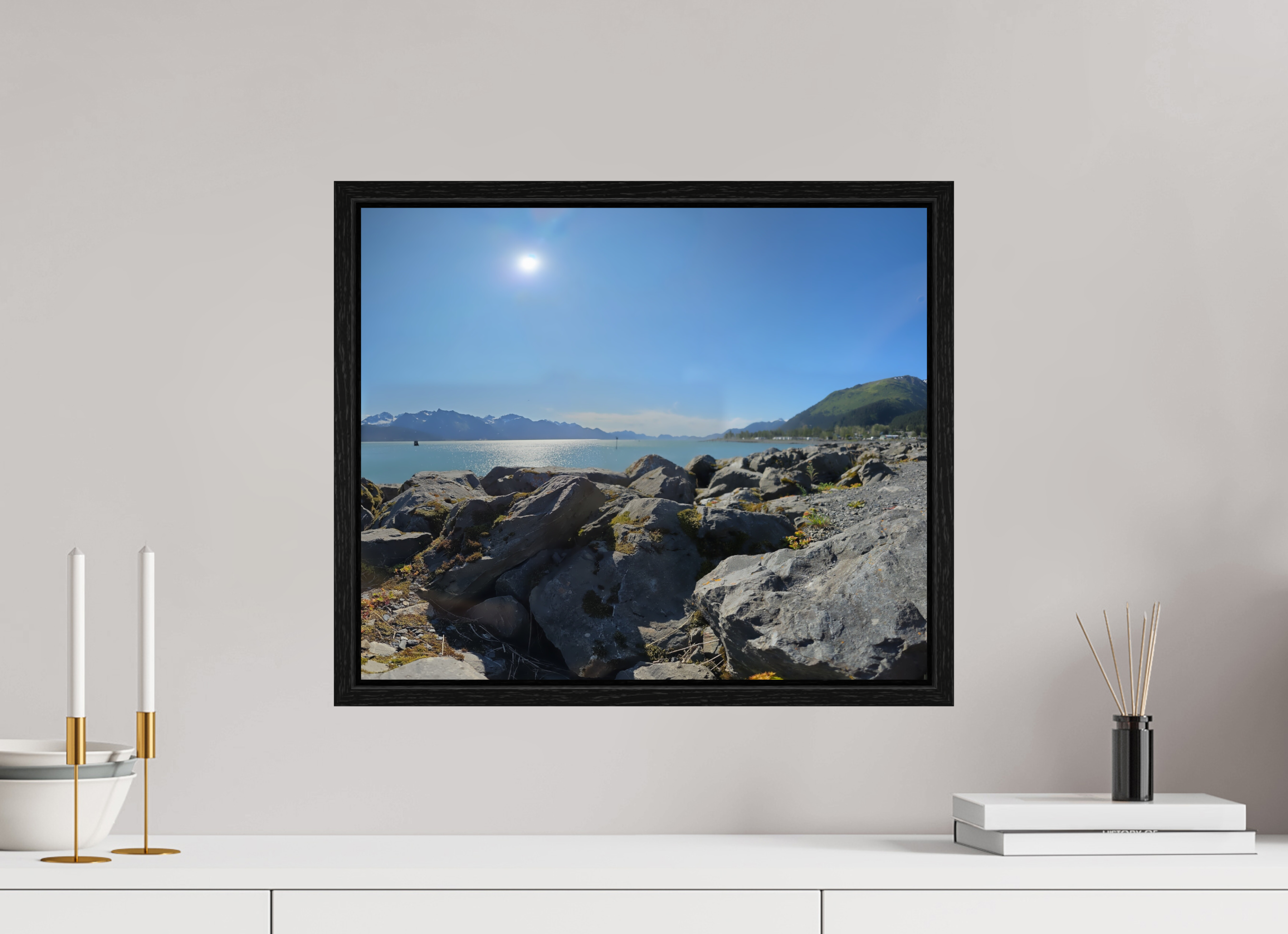 19.2 x 16″, Floater Frame The Seward Sun