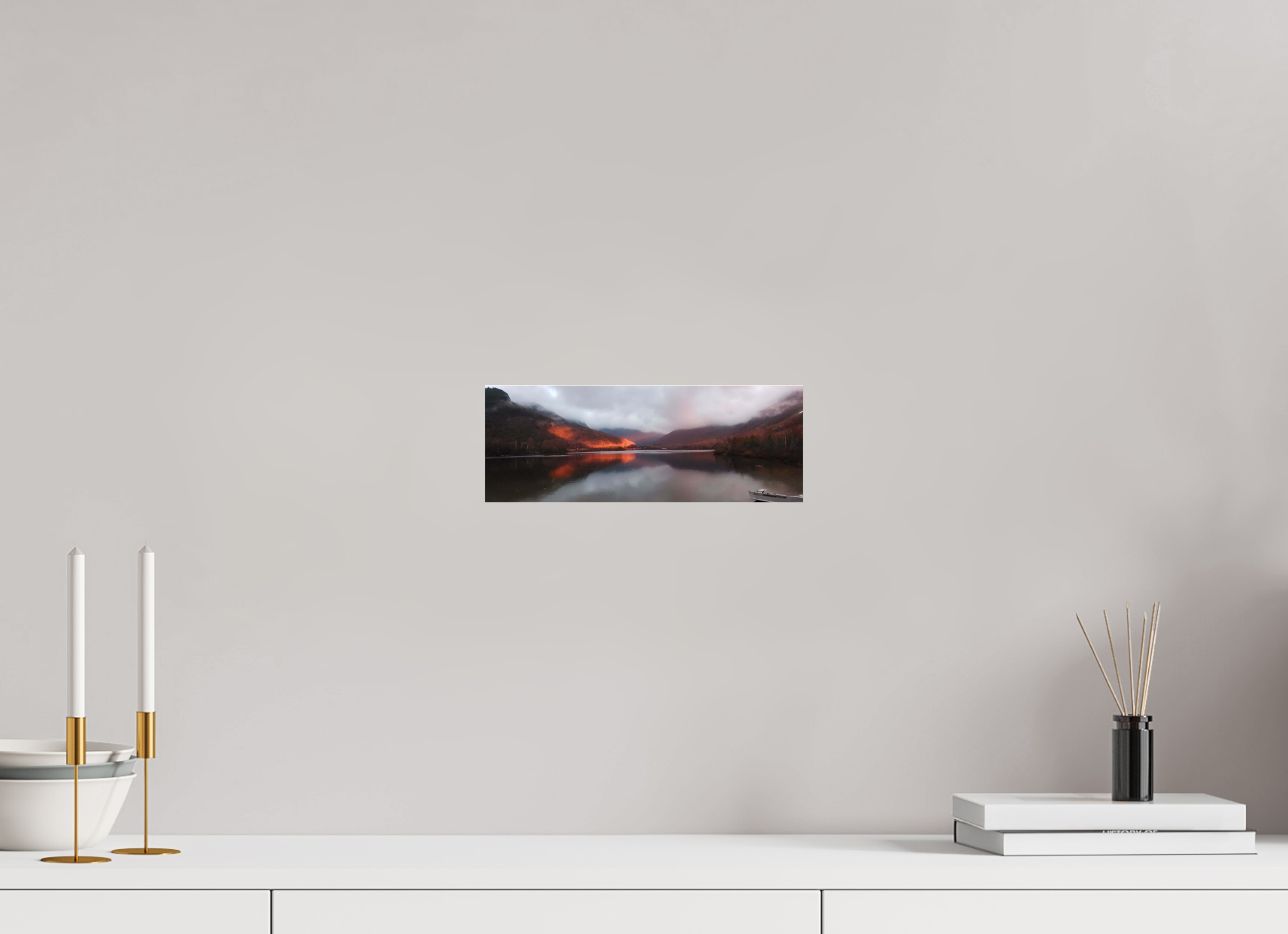 10.9 x 4″, Photo Print Under Acrylic Glass The burning reflection of Echo Lake