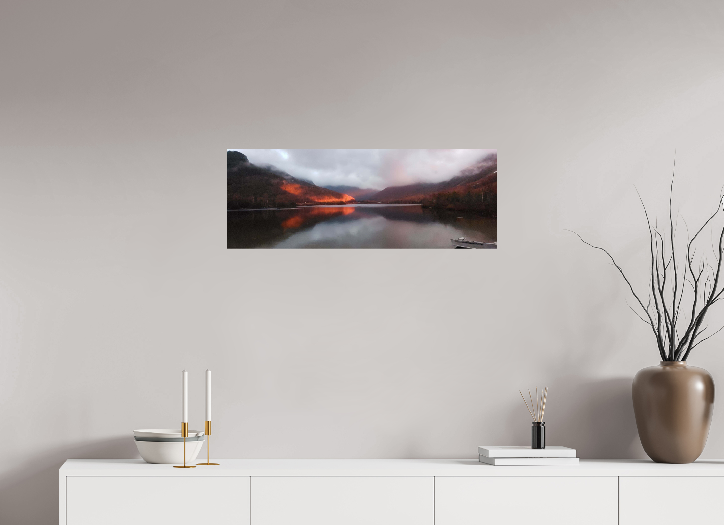 32.7 x 12″, Photo Print On Fuji Crystal DP II The burning reflection of Echo Lake