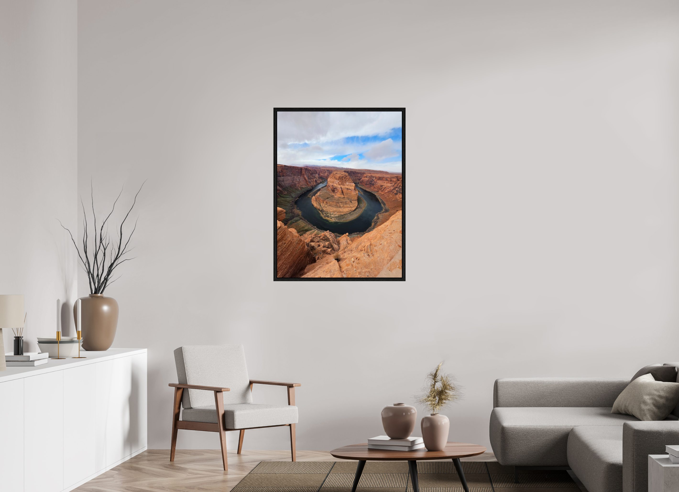 30 x 40″, Floater Frame The Horseshoe carved by time