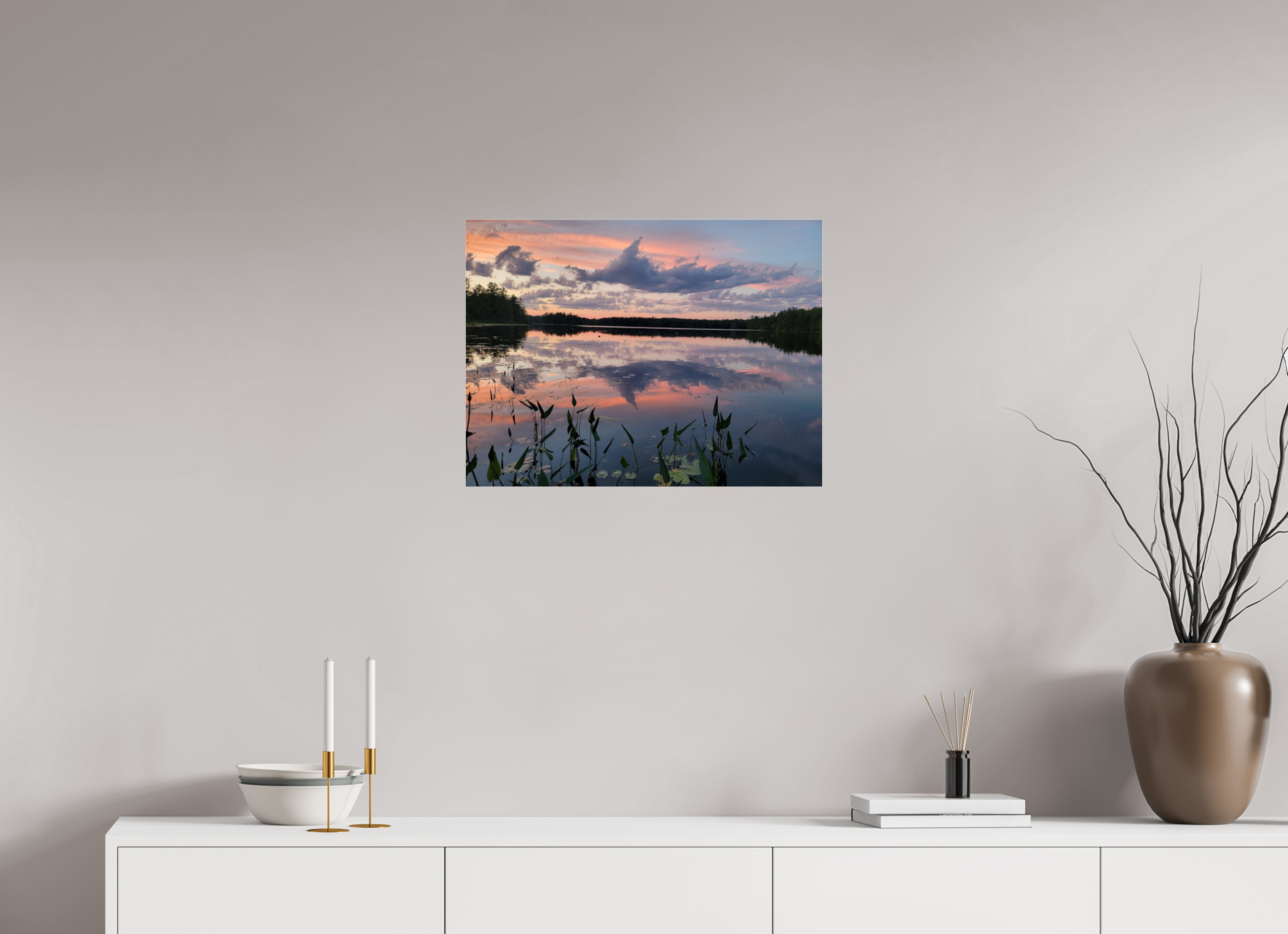 24 x 18″, Photo Print Under Acrylic Glass Sugared Sky Reflections