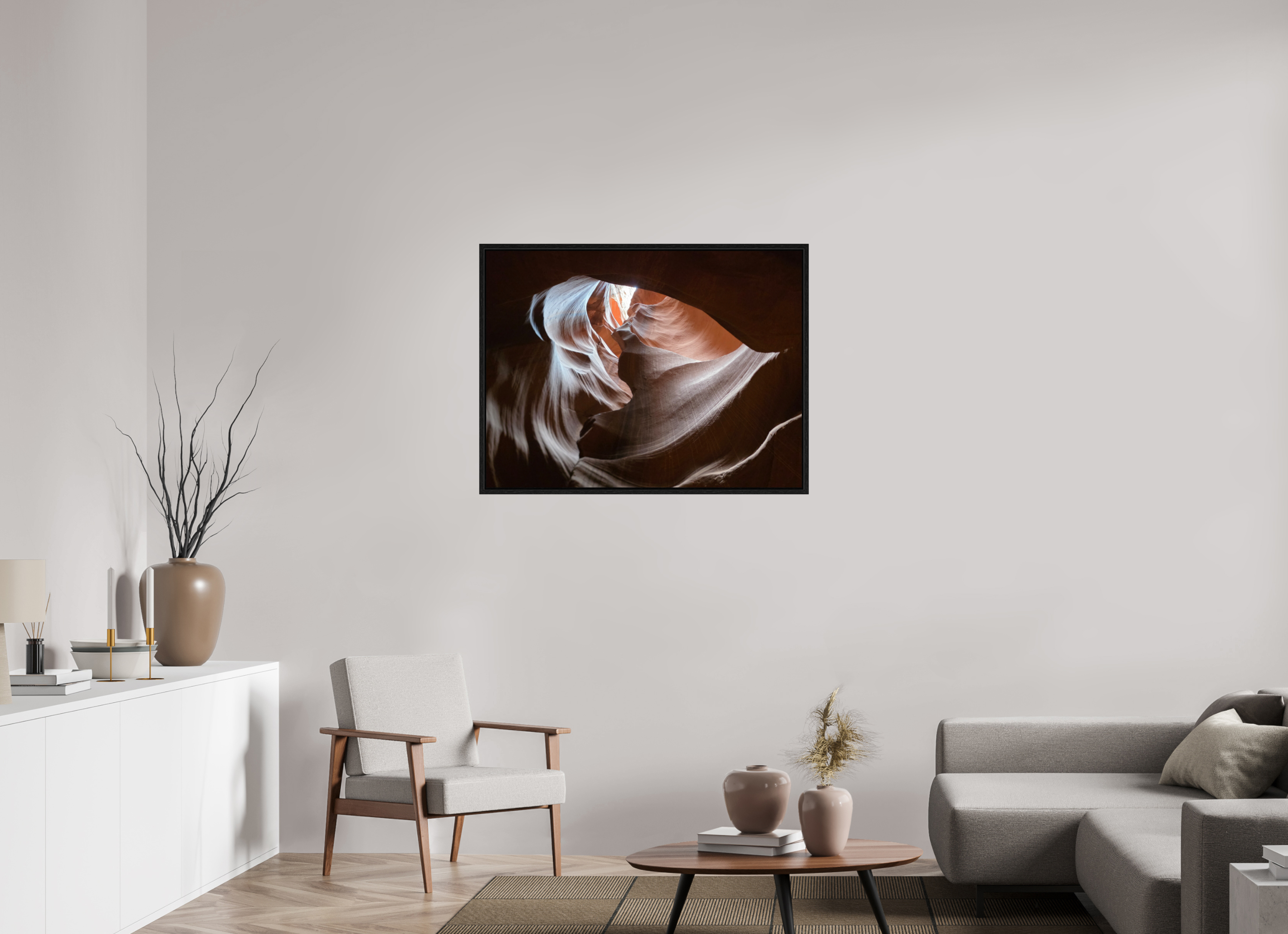 40 x 30″, Floater Frame The Hidden Heart of Antelope Canyon