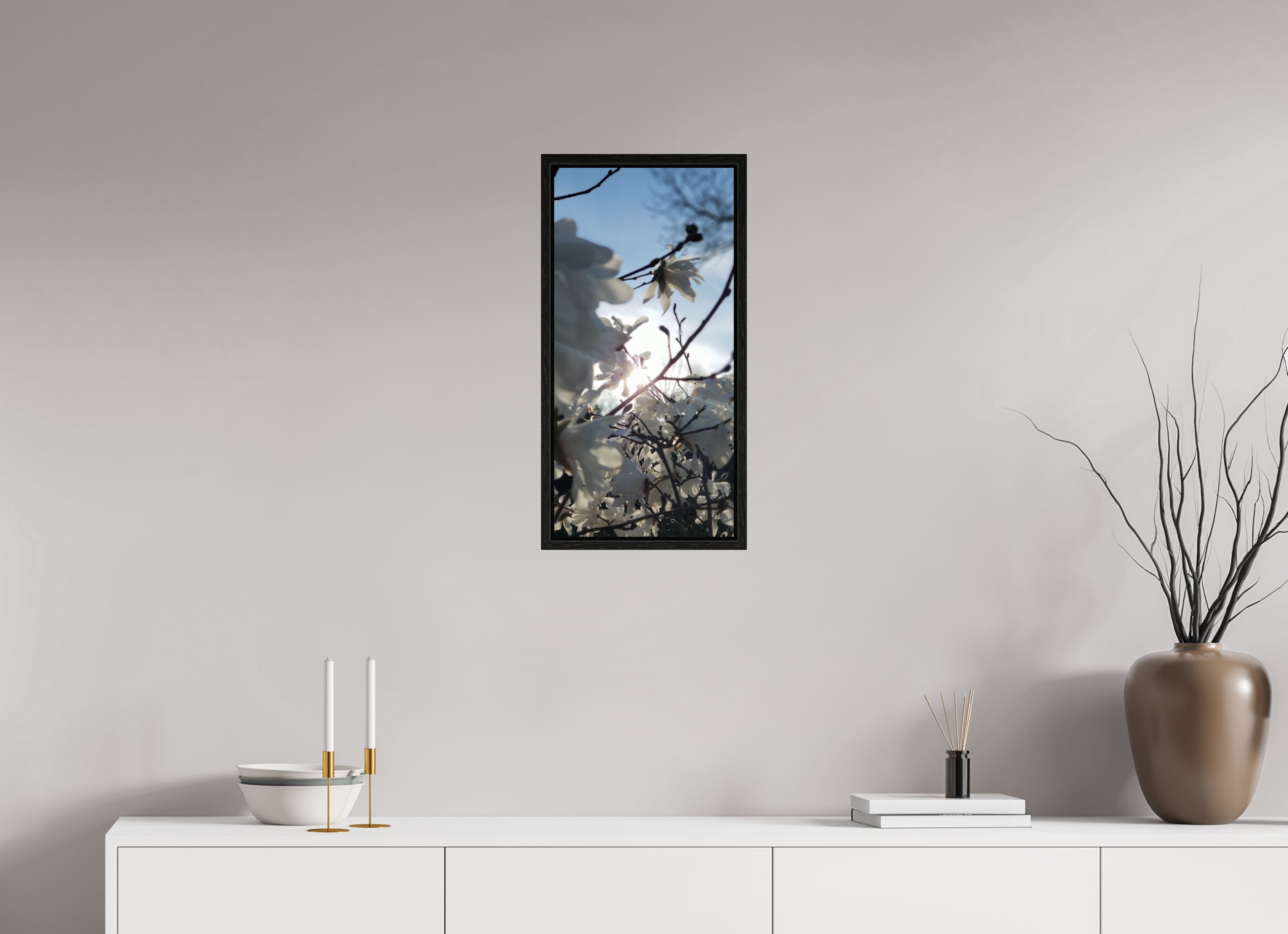 12 x 24.7″, Floater Frame Where The Sun Finds The Petals