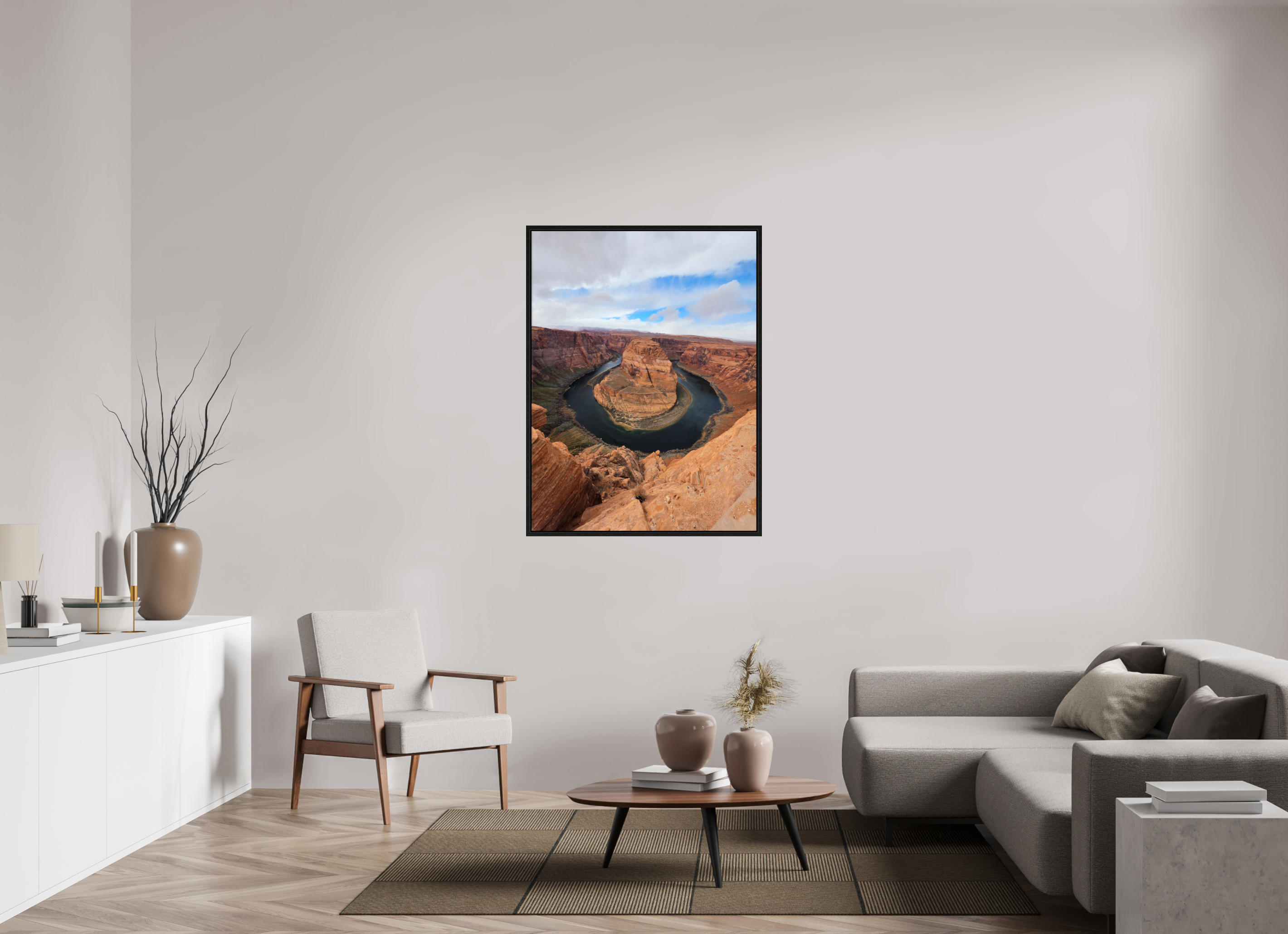 36 x 48″, Floater Frame The Horseshoe carved by time
