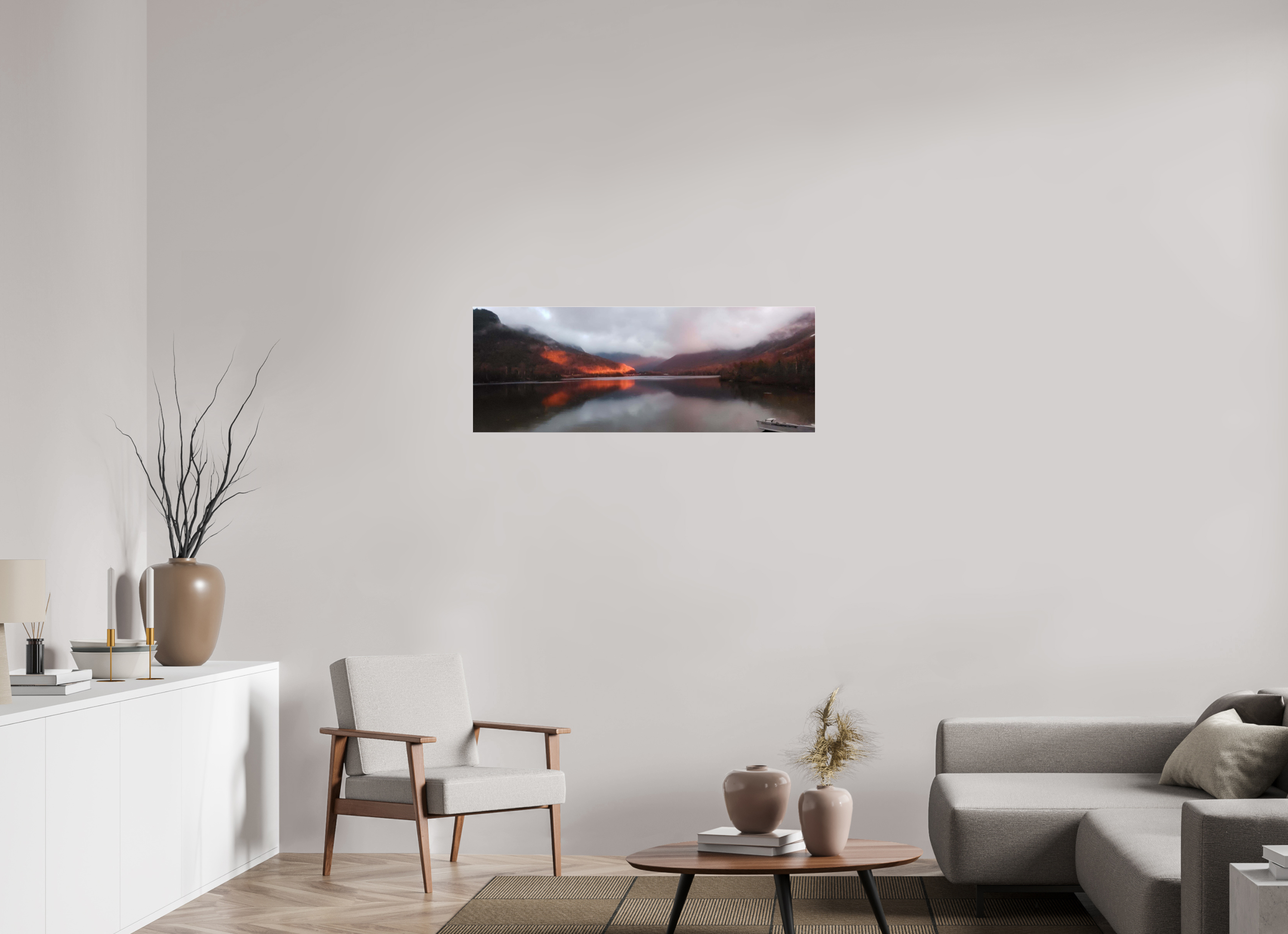 43.6 x 16″, Photo Print Under Acrylic Glass The burning reflection of Echo Lake