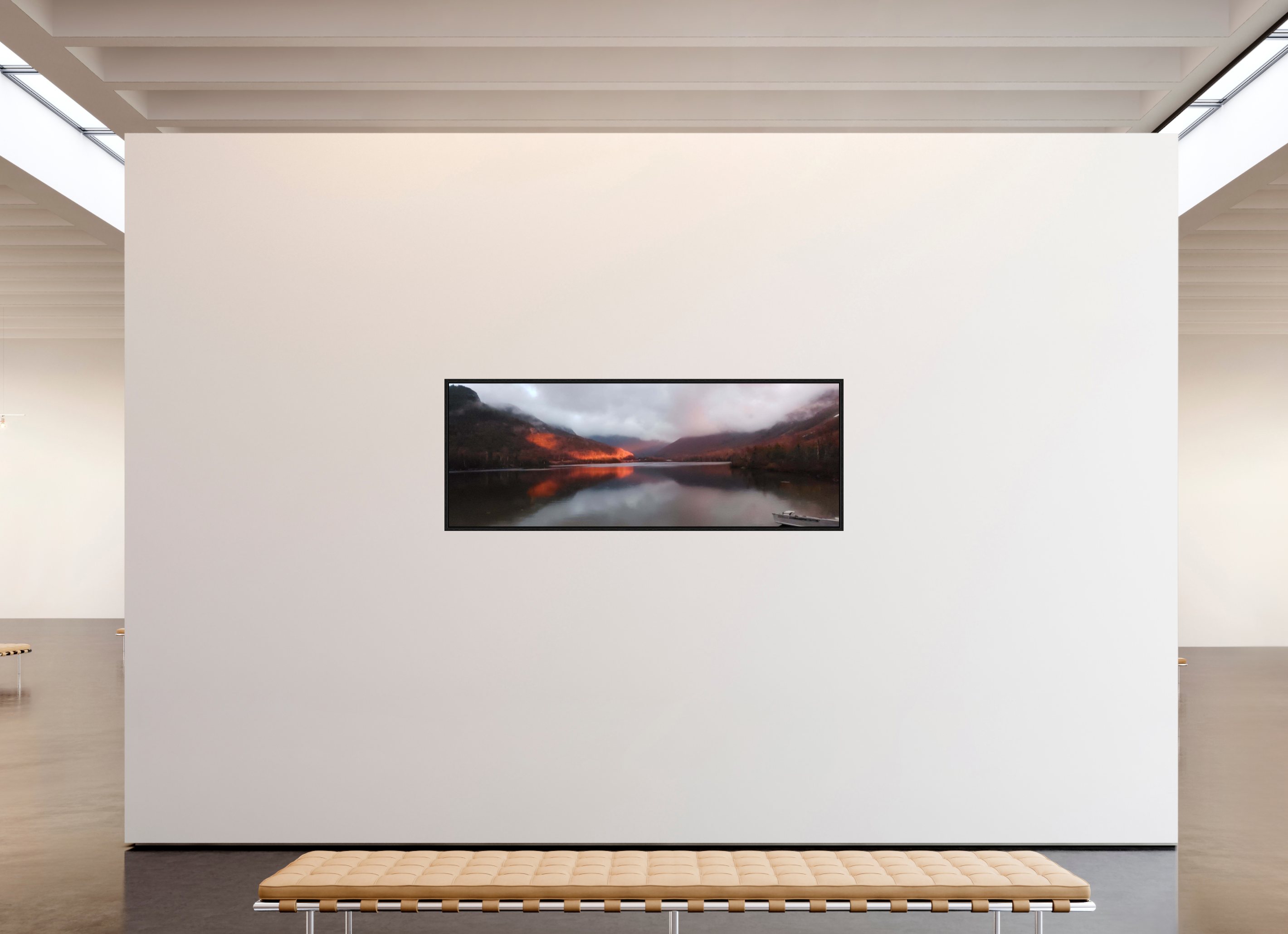 76.3 x 28″, Floater Frame The burning reflection of Echo Lake