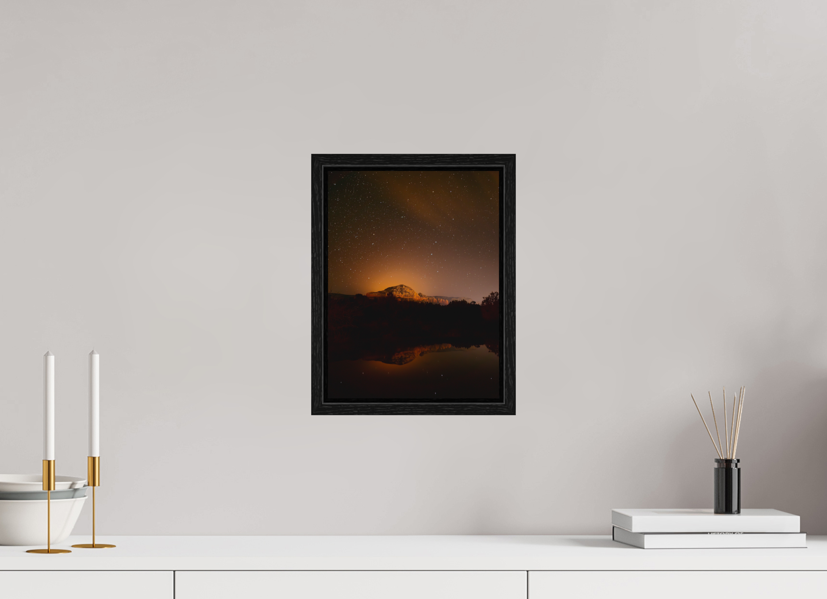 9 x 12″, Floater Frame Thunder Mountain under a thousand stars
