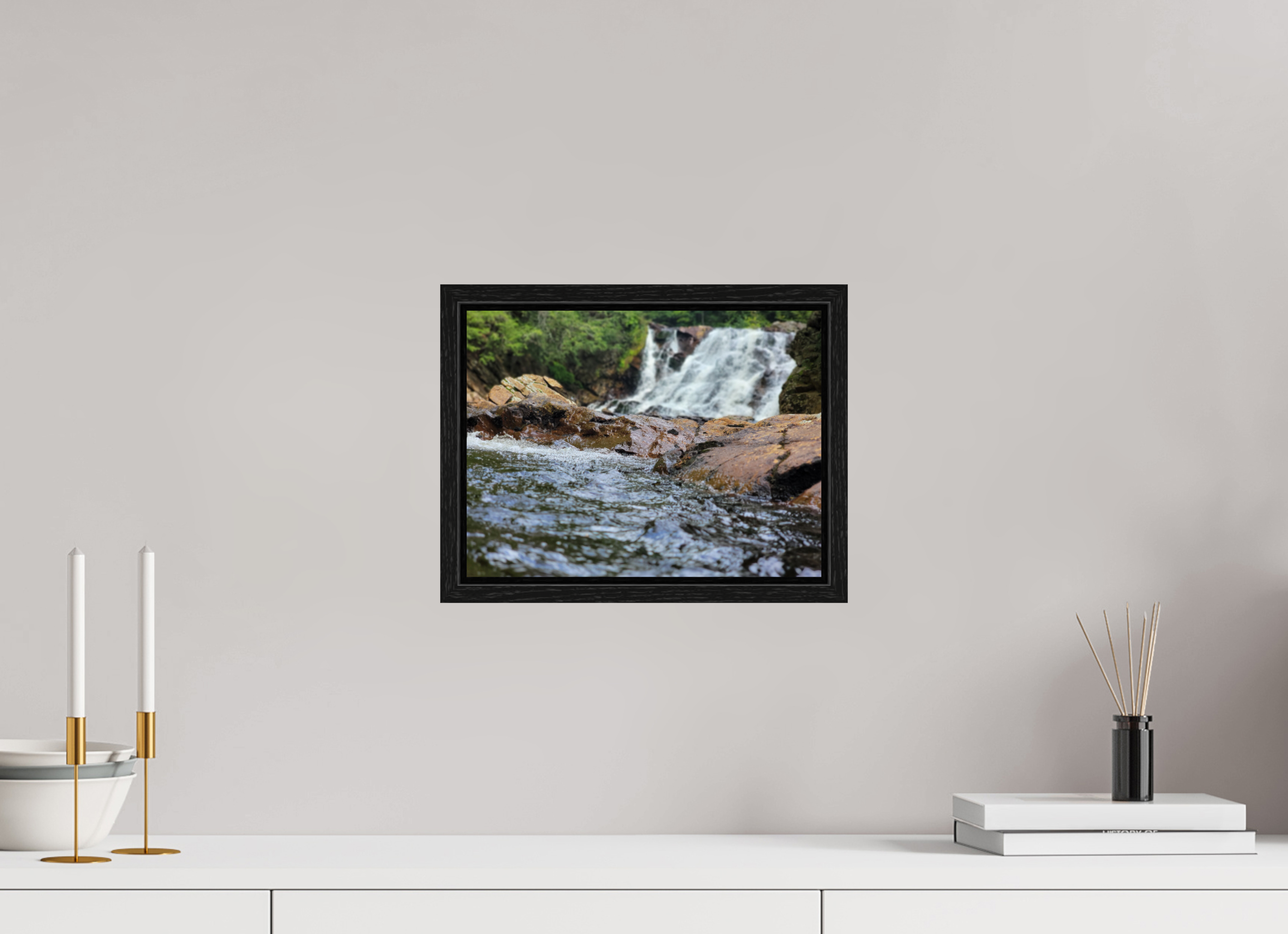 12 x 9″, Floater Frame The Rush Of Bebe Falls