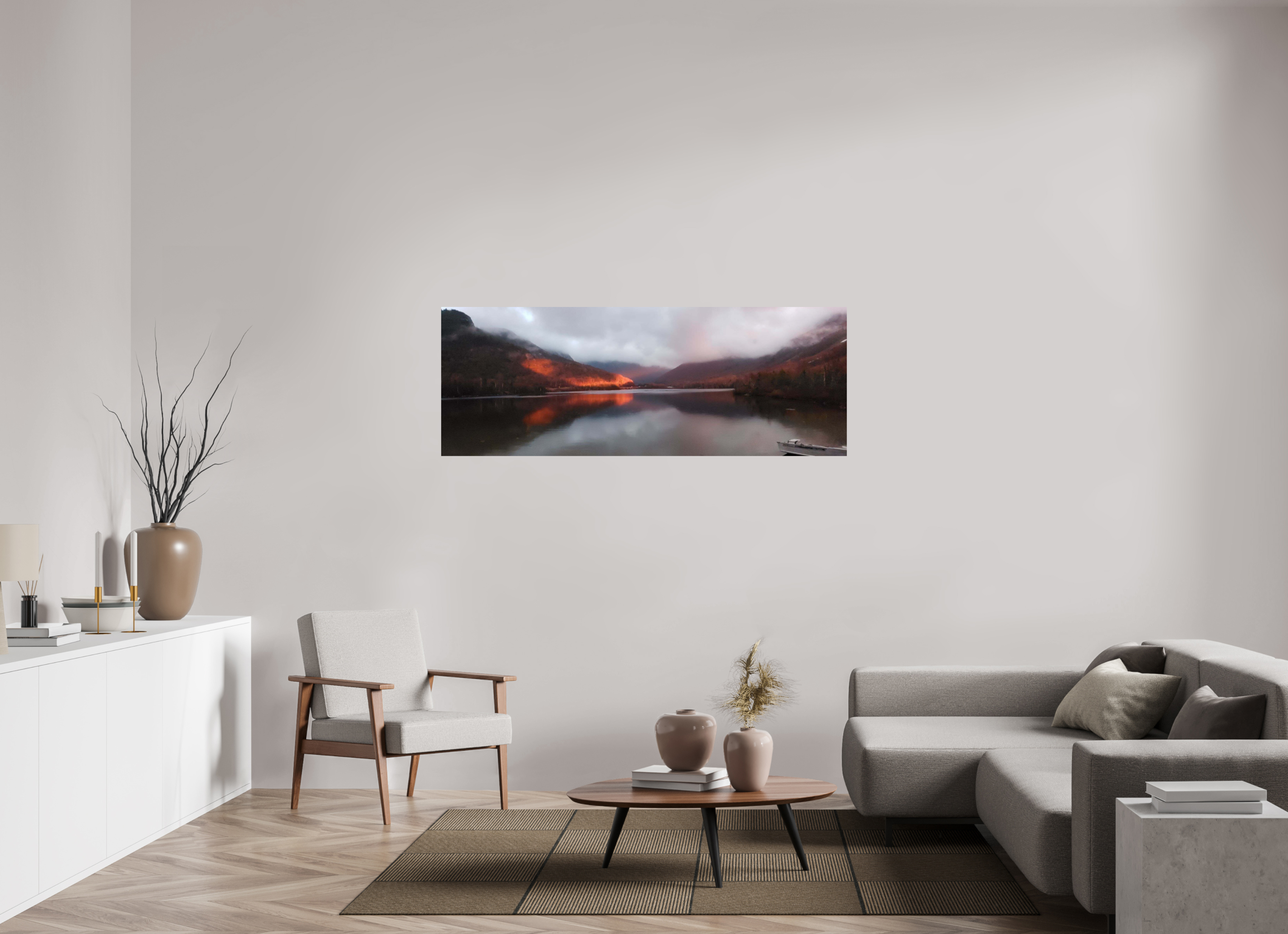 65.4 x 24″, Photo Print On Fuji Crystal DP II The burning reflection of Echo Lake