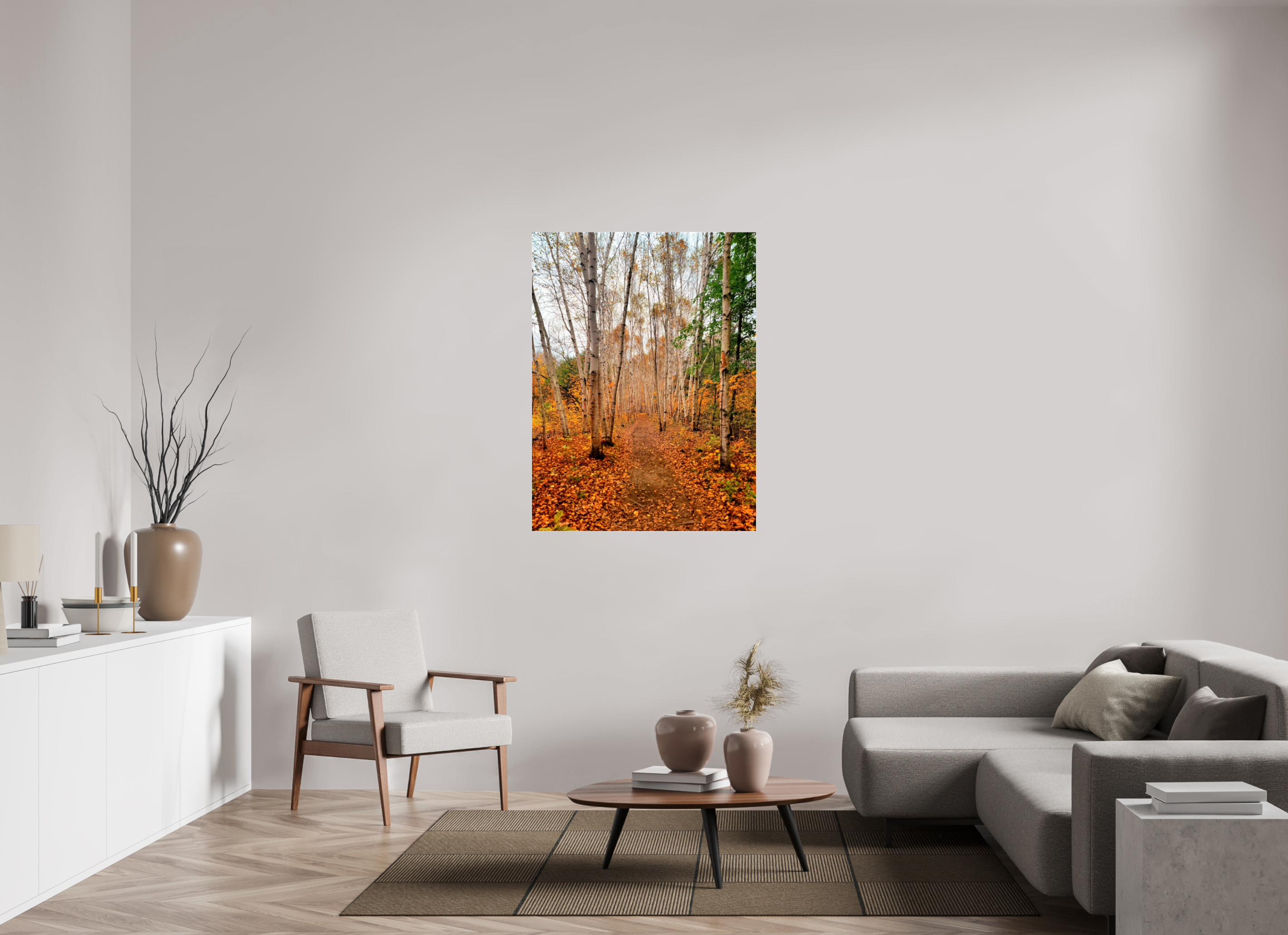 36 x 48″, Photo Print Under Acrylic Glass The Path Through Turning Leaves