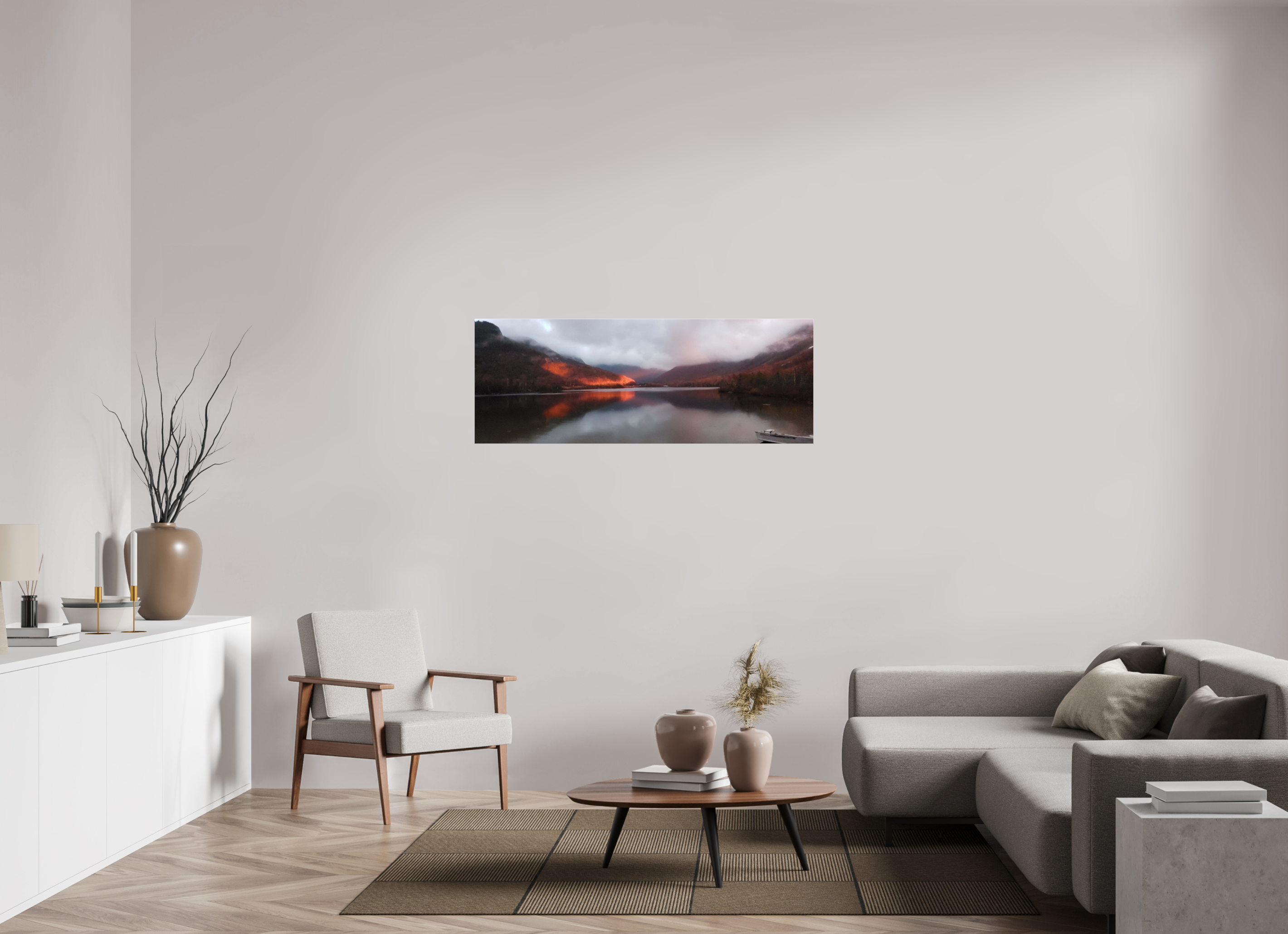 54.4 x 20″, Photo Print Under Acrylic Glass The burning reflection of Echo Lake