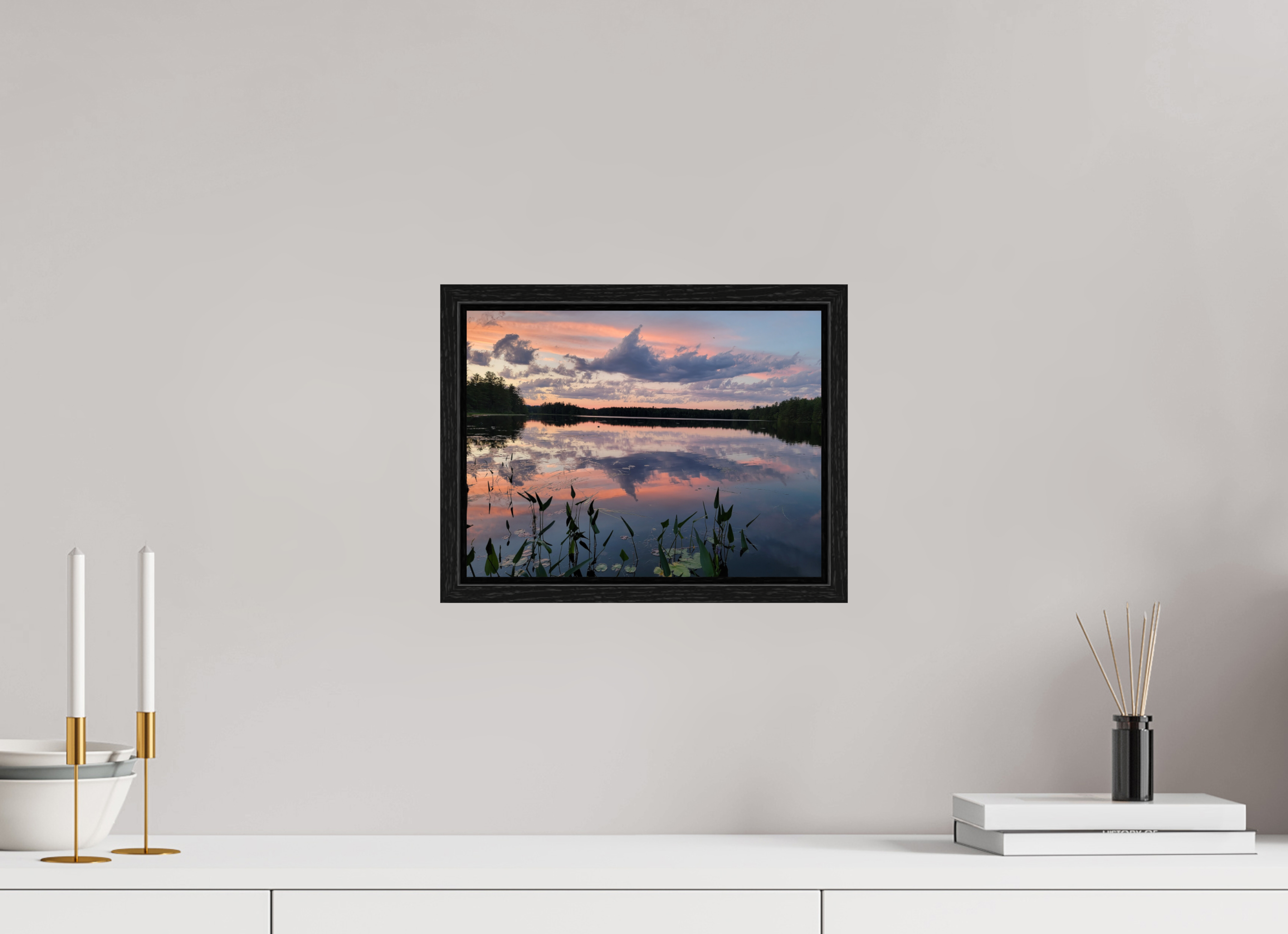 12 x 9″, Floater Frame Sugared Sky Reflections