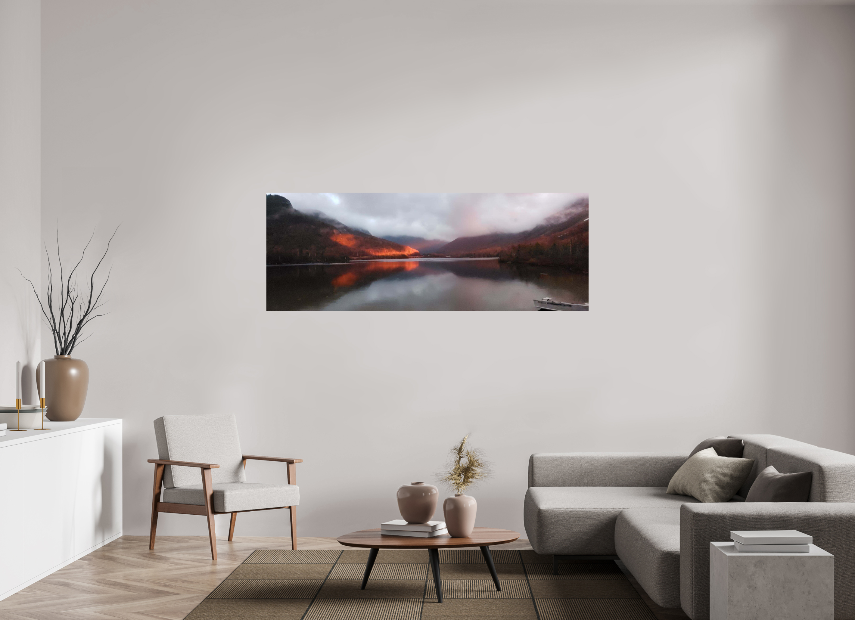 76.3 x 28″, Photo Print On Fuji Crystal DP II The burning reflection of Echo Lake