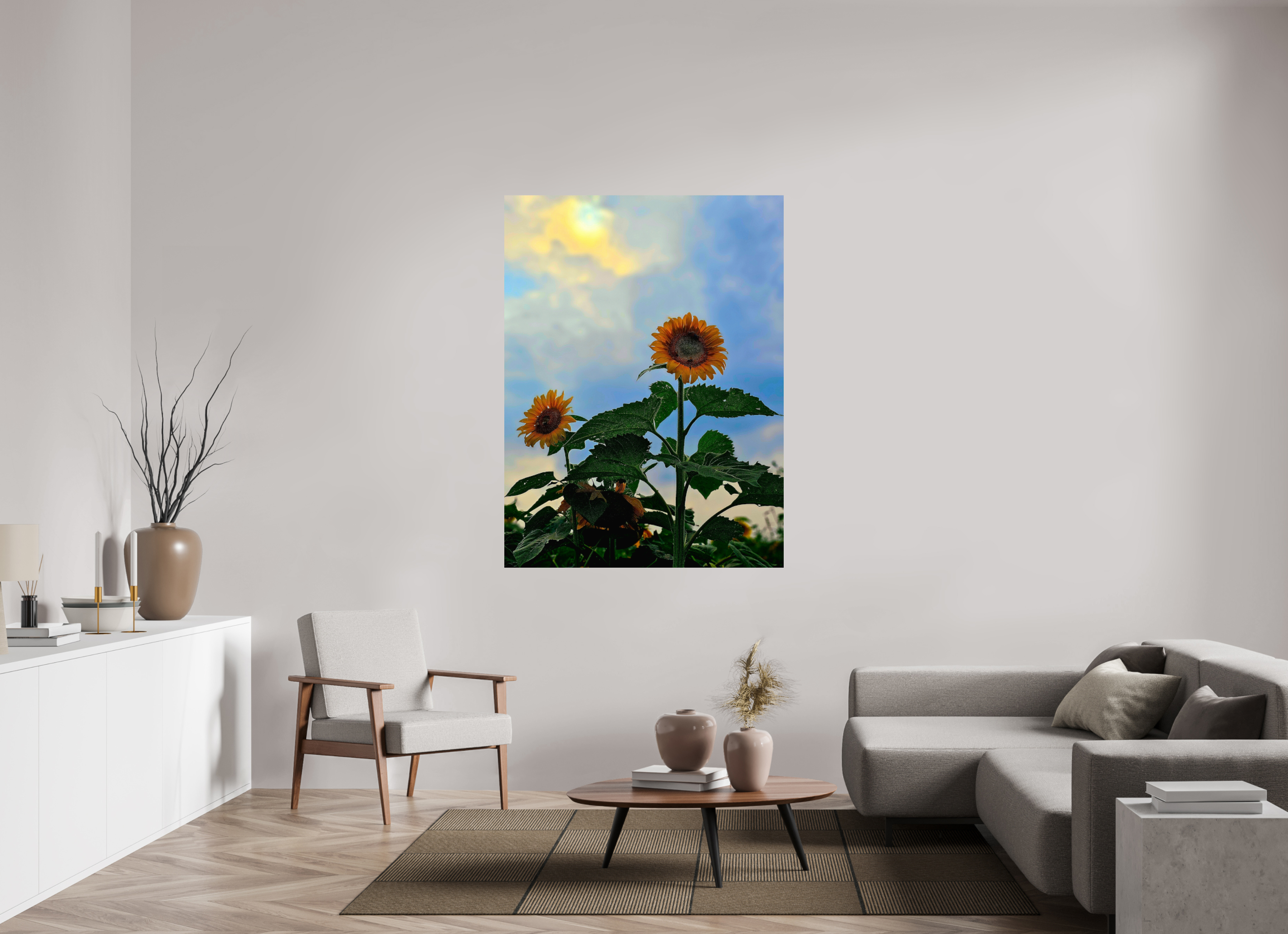45 x 60″, Photo Print On Fuji Crystal DP II Sunflowers In Spring